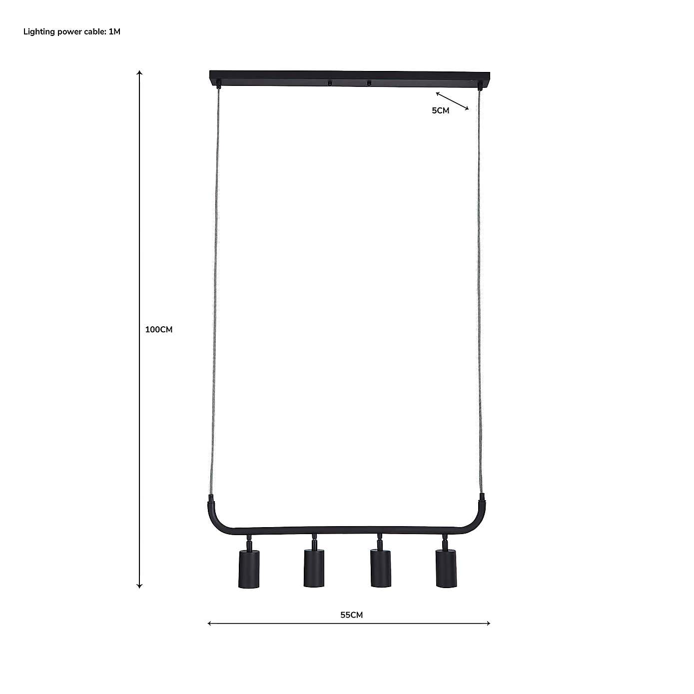 Bradford Ceiling Fitting Matt Black