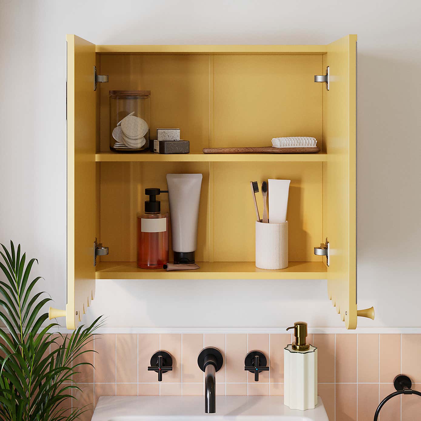 Scallop Mirror Wall Cabinet