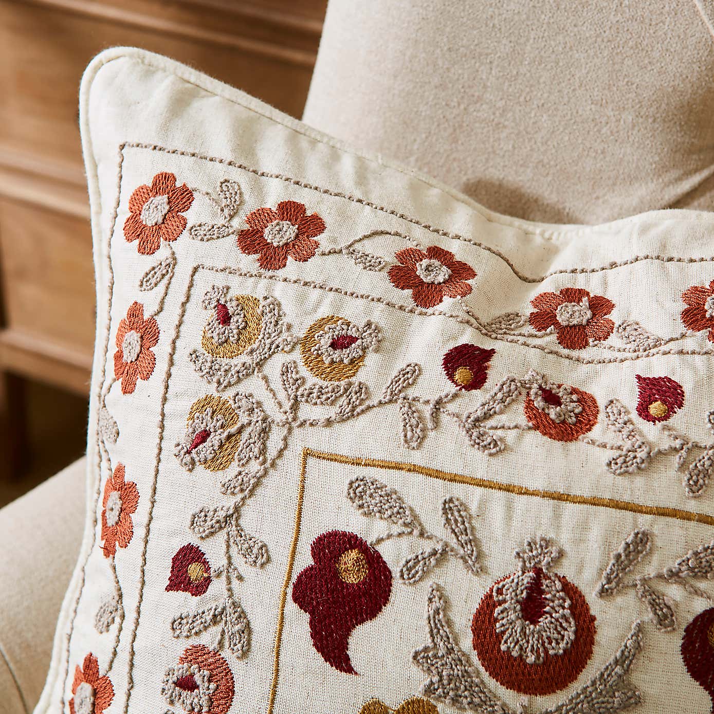Churchgate Morcott Embroidered Square Cushion