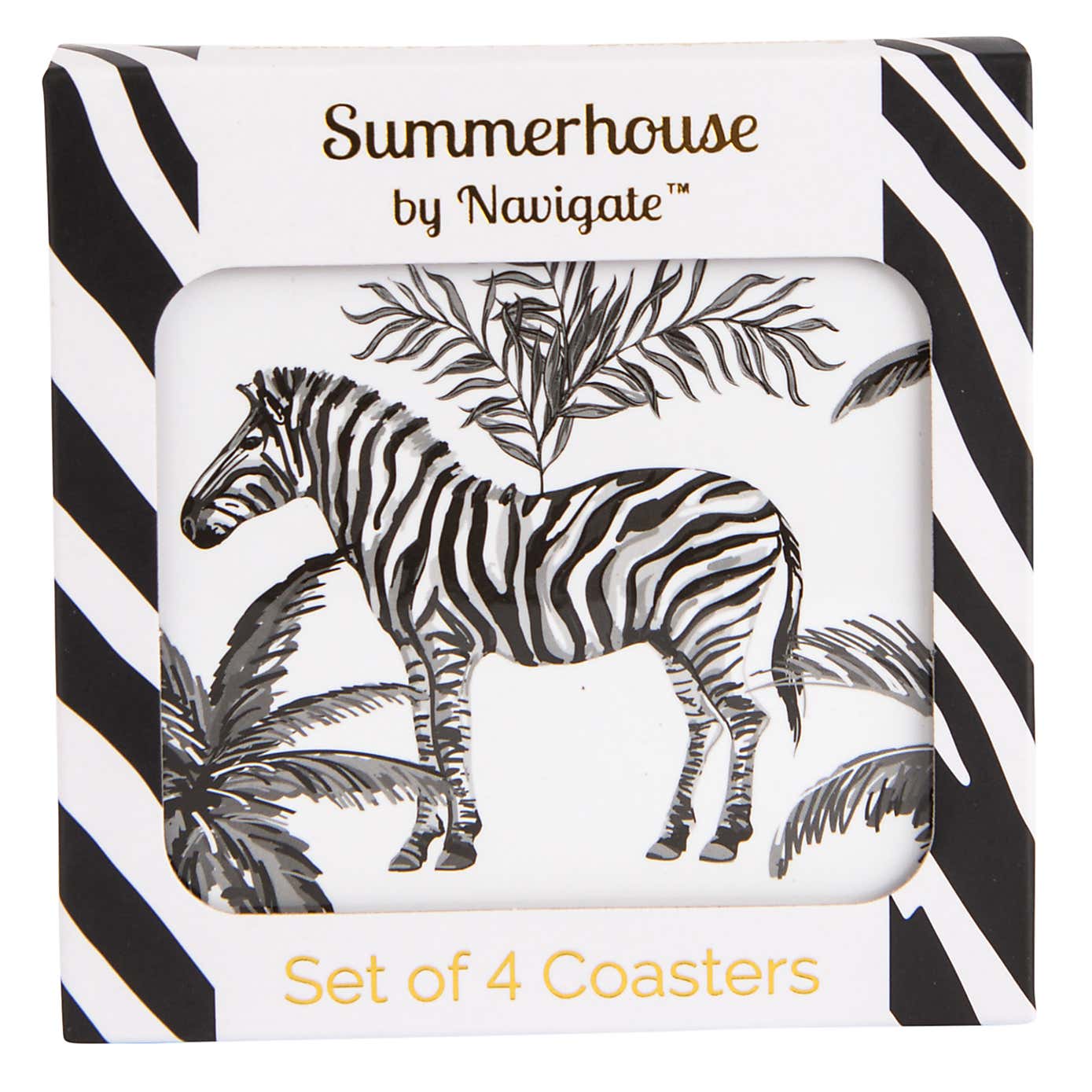 Madagascar Set of 4 Zebra Repeat Coasters