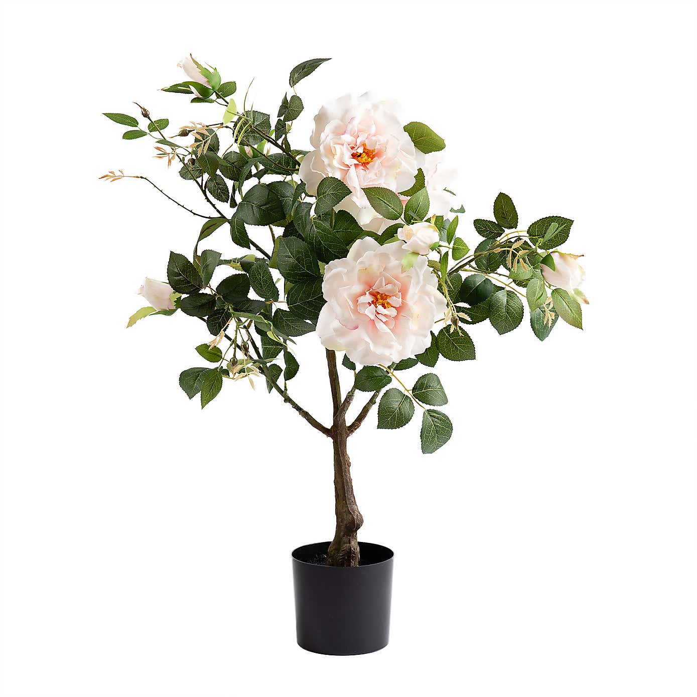 Artificial Real Touch Rose Tree in Black Plant Pot