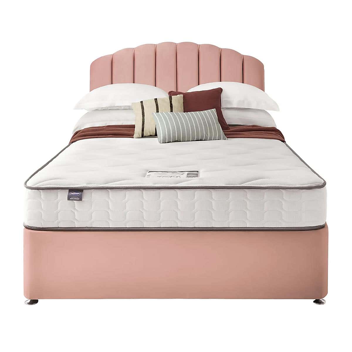 Silentnight 2 Drawer Divan Bed With Velvet Merlin Headboard