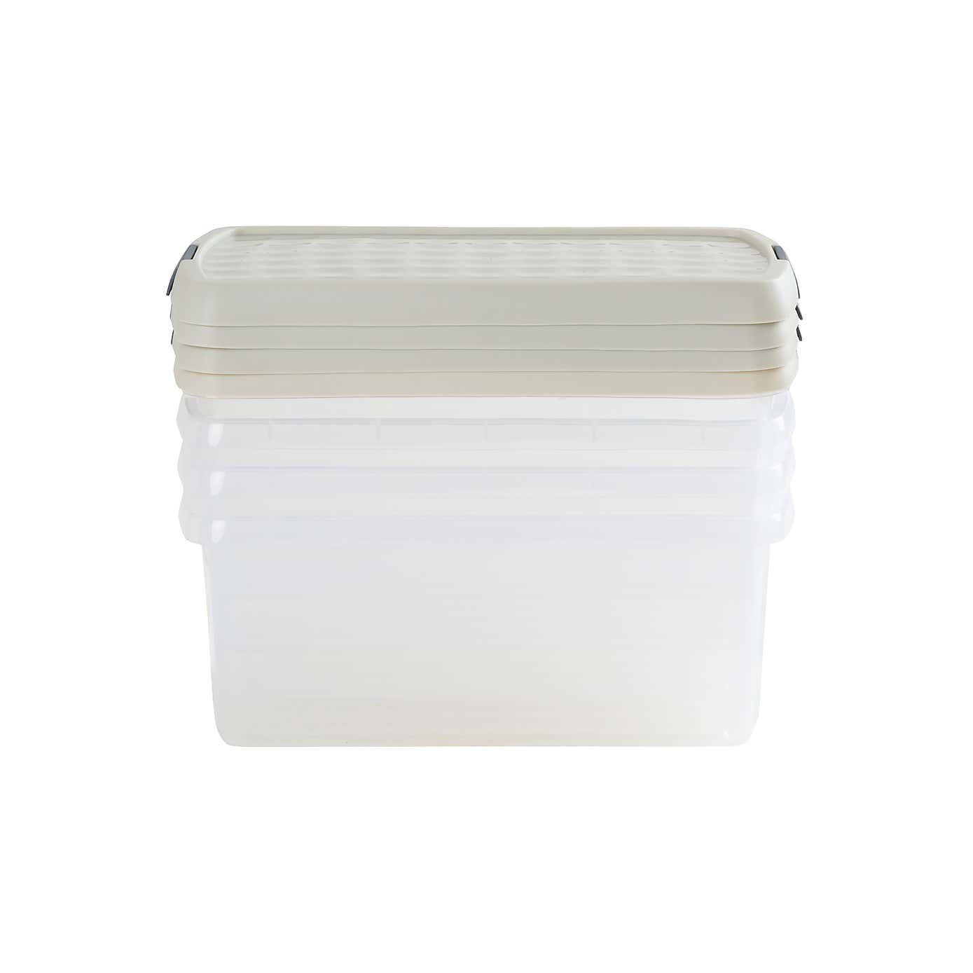 Wham Clip Pack of 4 Rectangle Storage Boxes With Lids