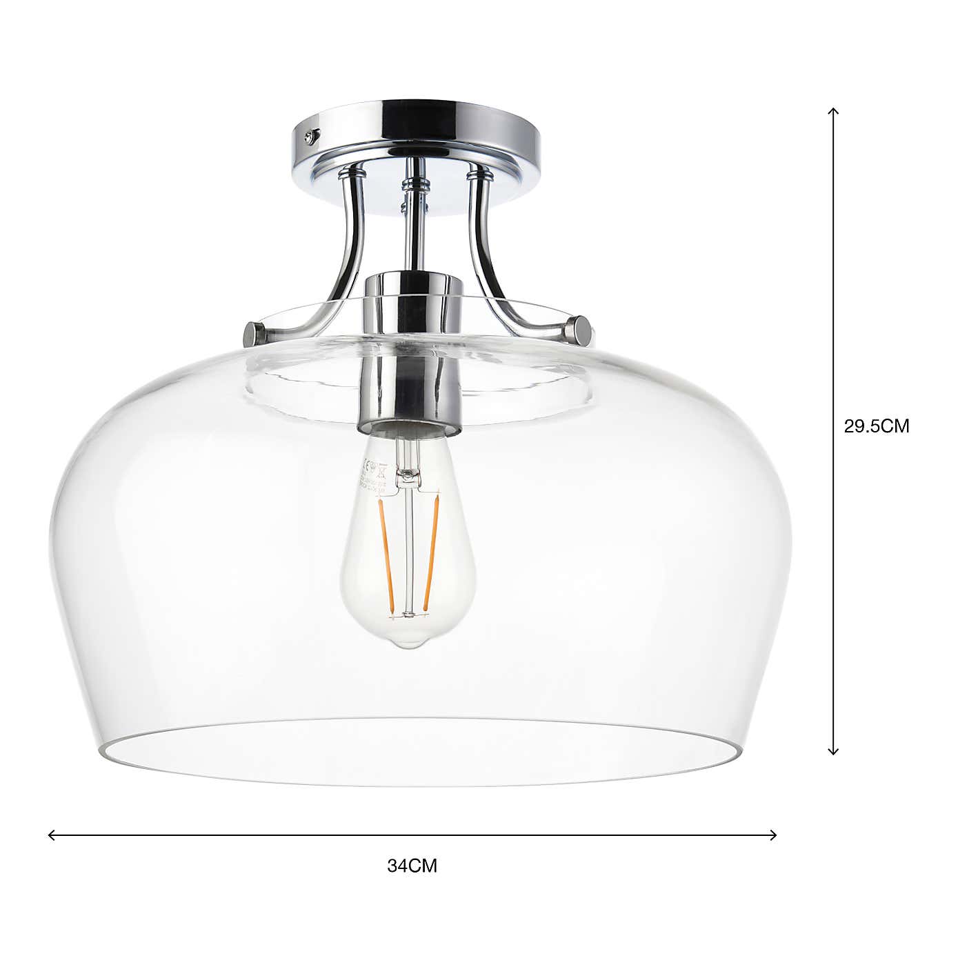 Hotel Lilier Bathroom 1 Light Flush Ceiling Fitting