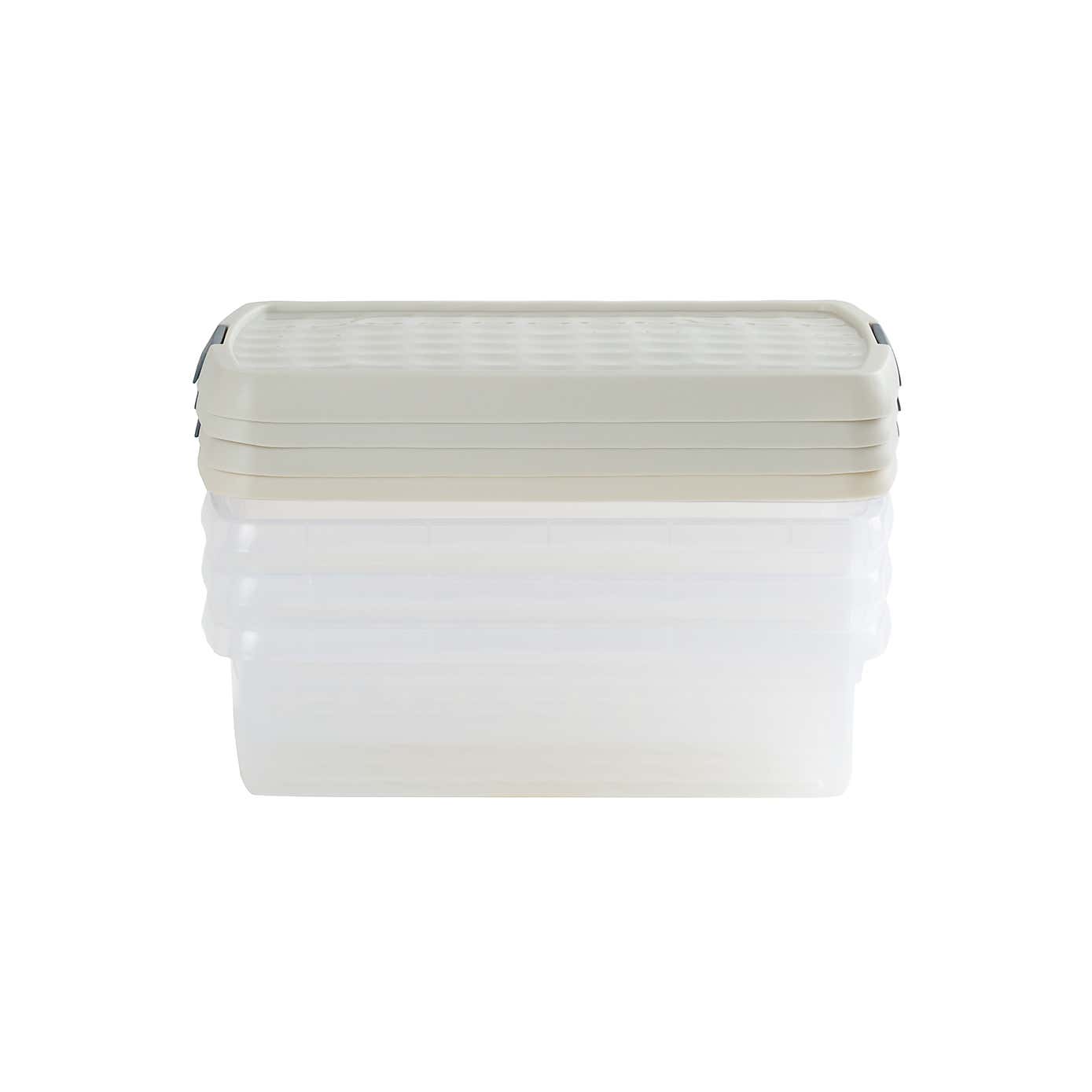 Wham Clip Pack of 4 Rectangle Storage Boxes With Lids