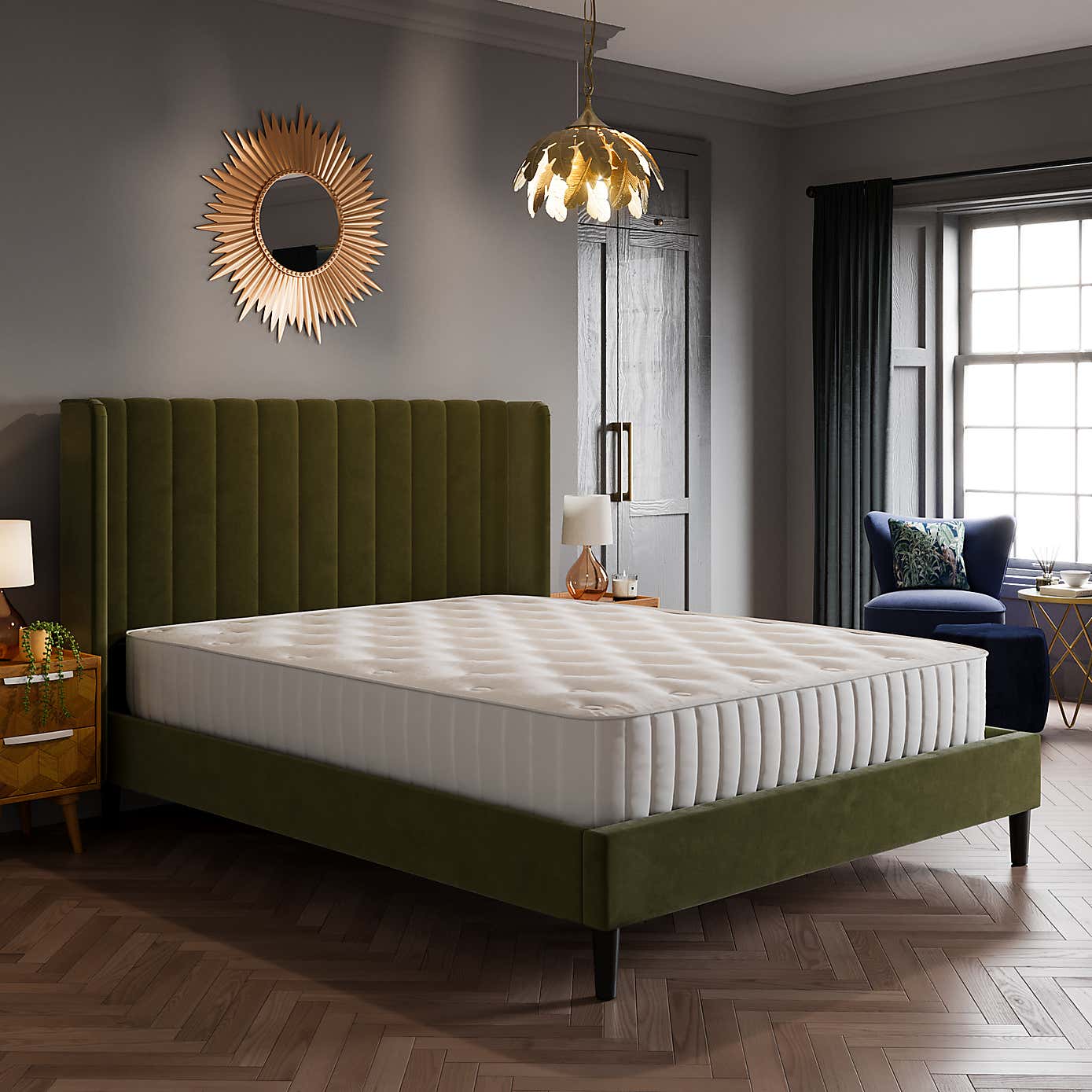 Alara Pleated Velvet Bed