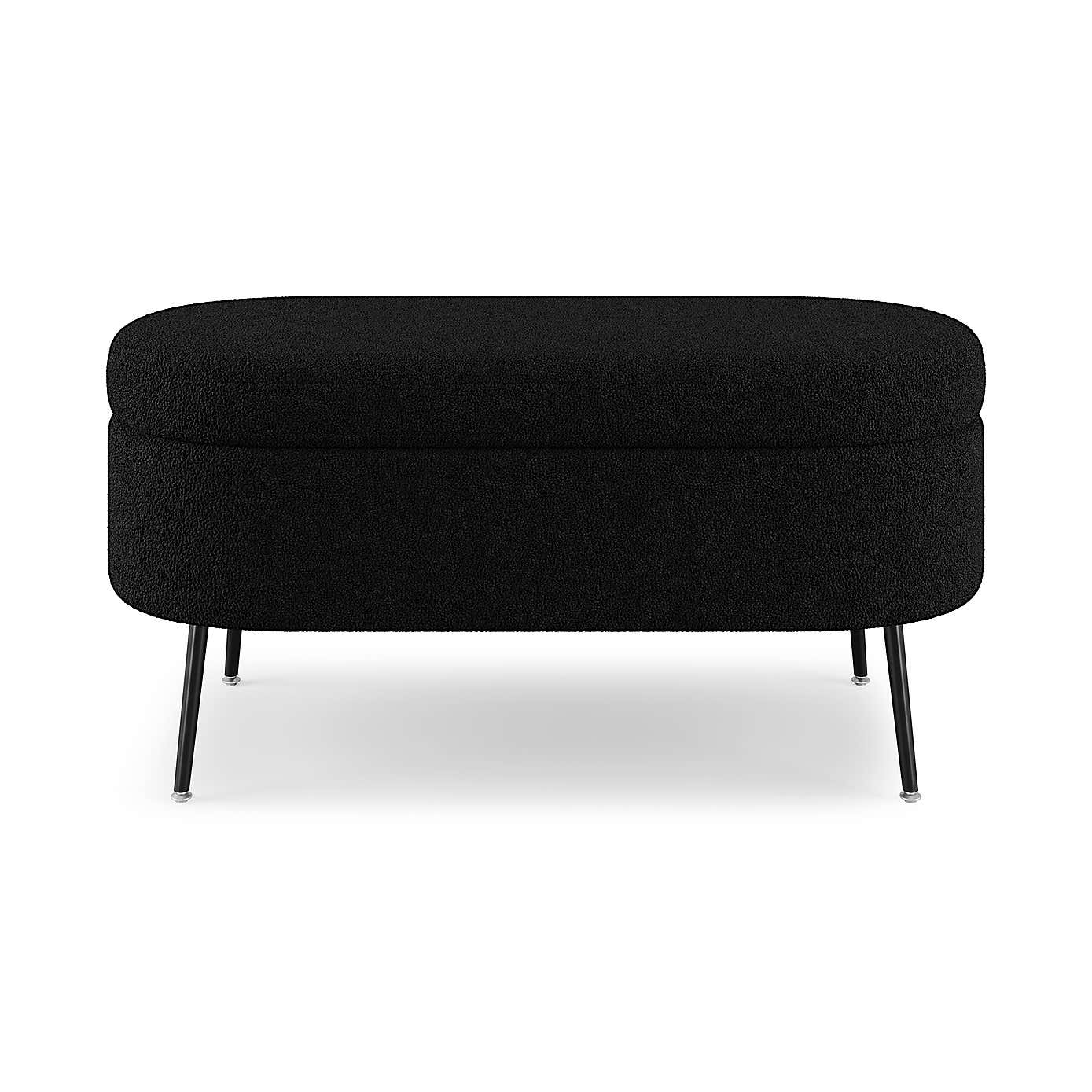 Evie Boucle Storage Ottoman