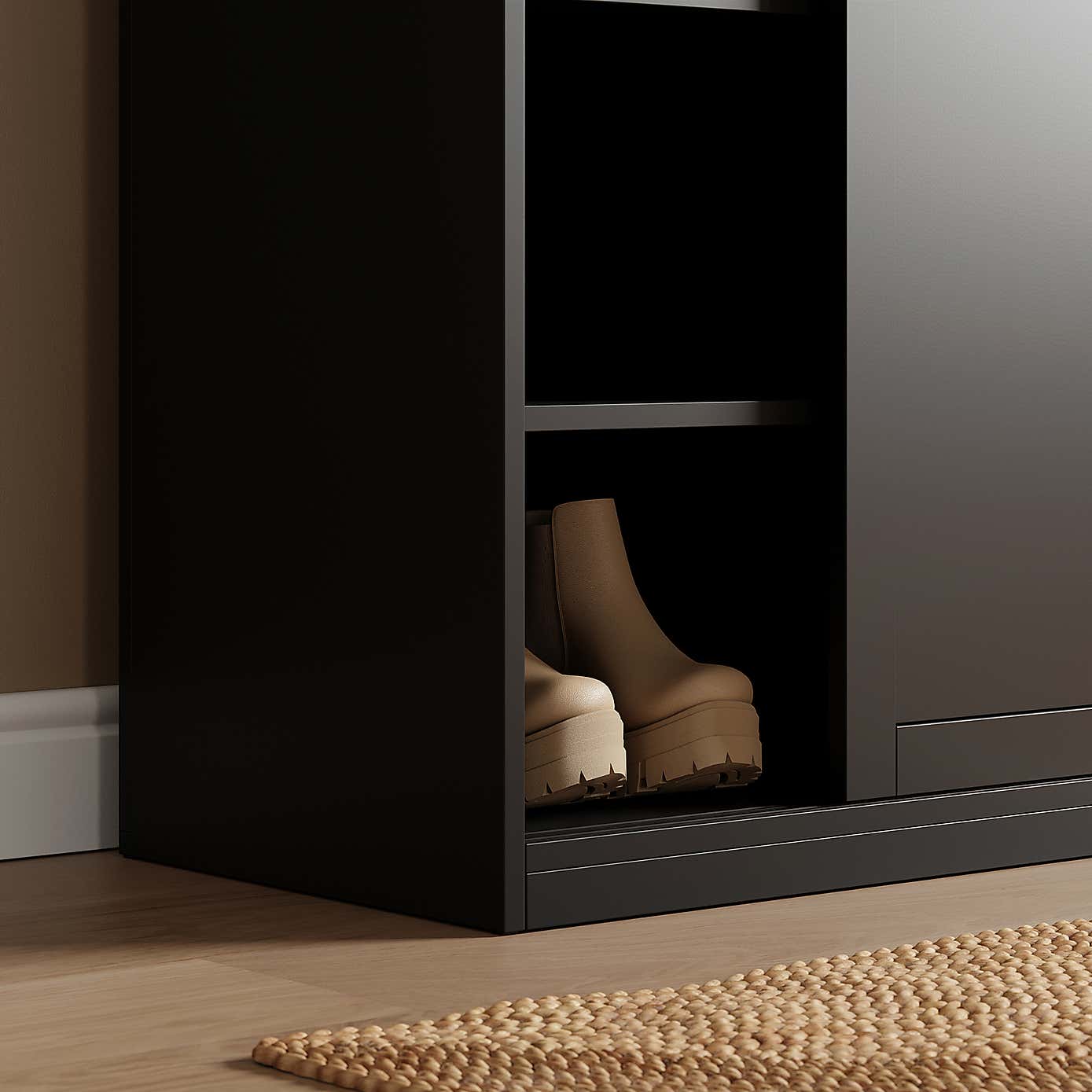 Eloise Sliding Shoe Storage Cabinet