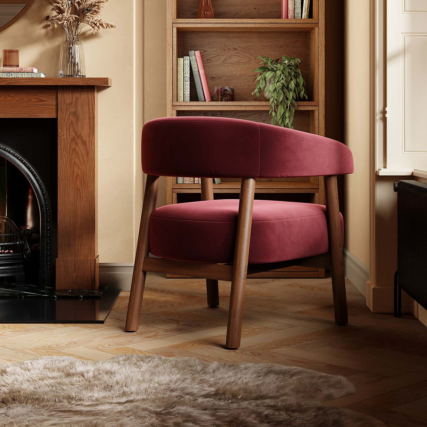 Cleo Velvet Curved Accent Chair