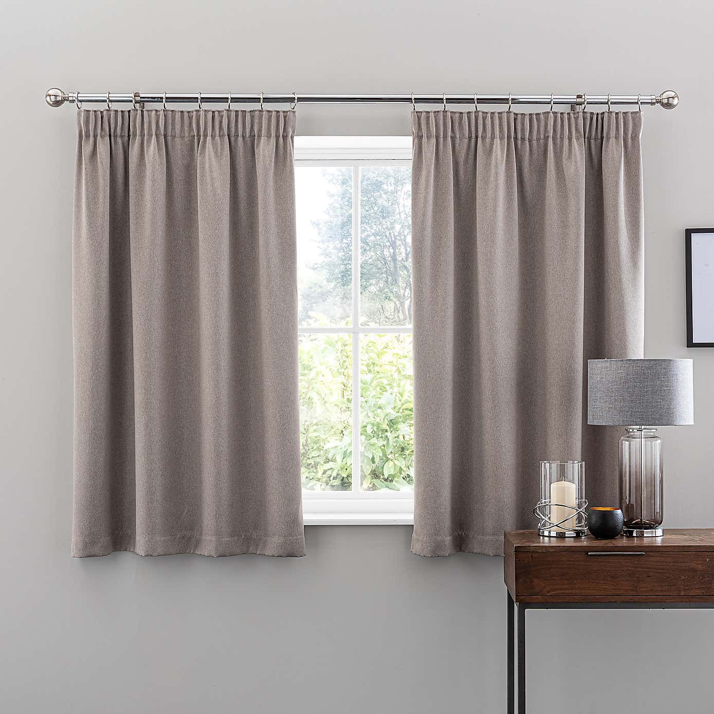 Luxe Champagne Room Darkening Pencil Pleat Curtains