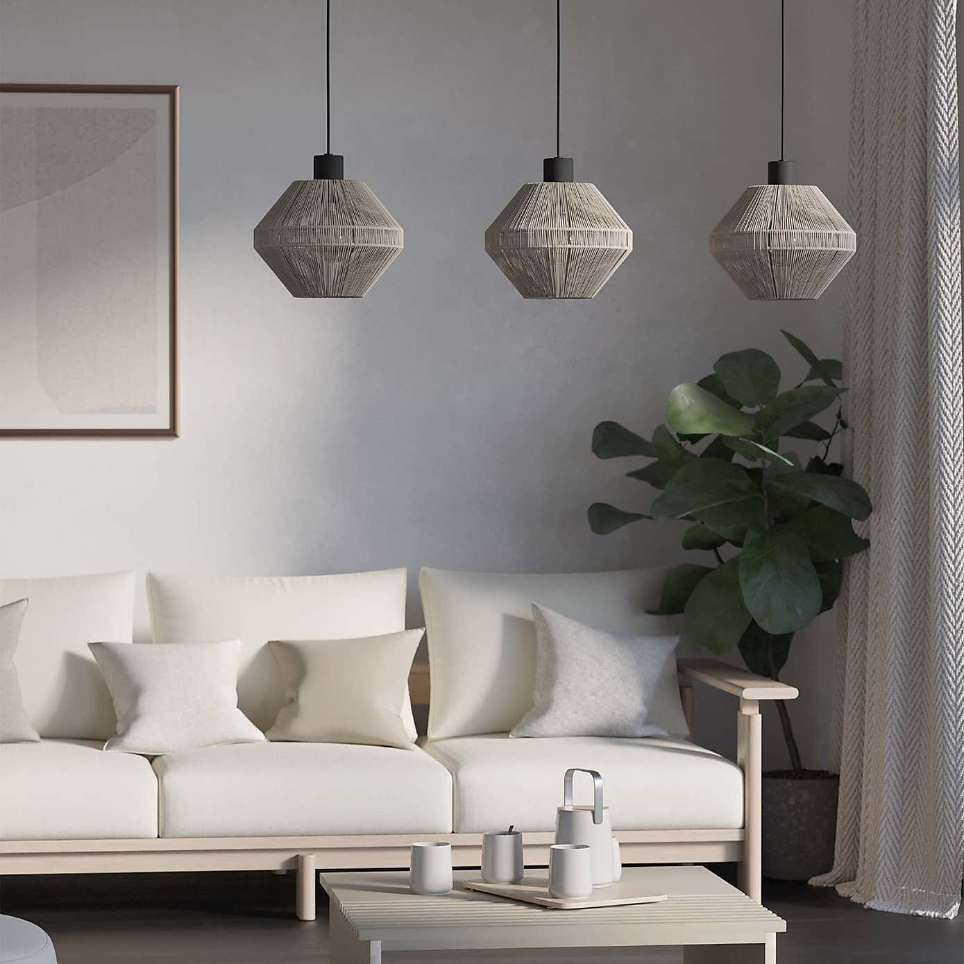 EGLO Midsumer 3 Light Adjustable Pendant Lights