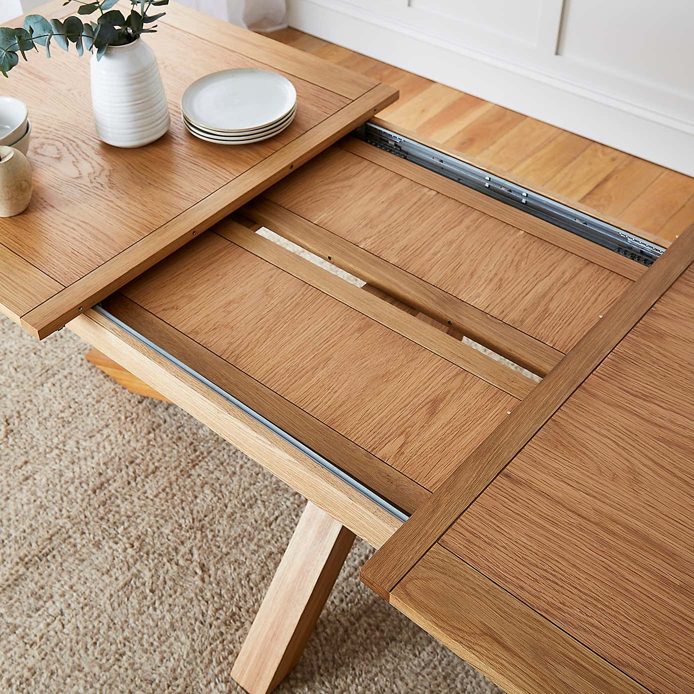 Xavi 10 Seater Rectangular Extendable Dining Table, Oak