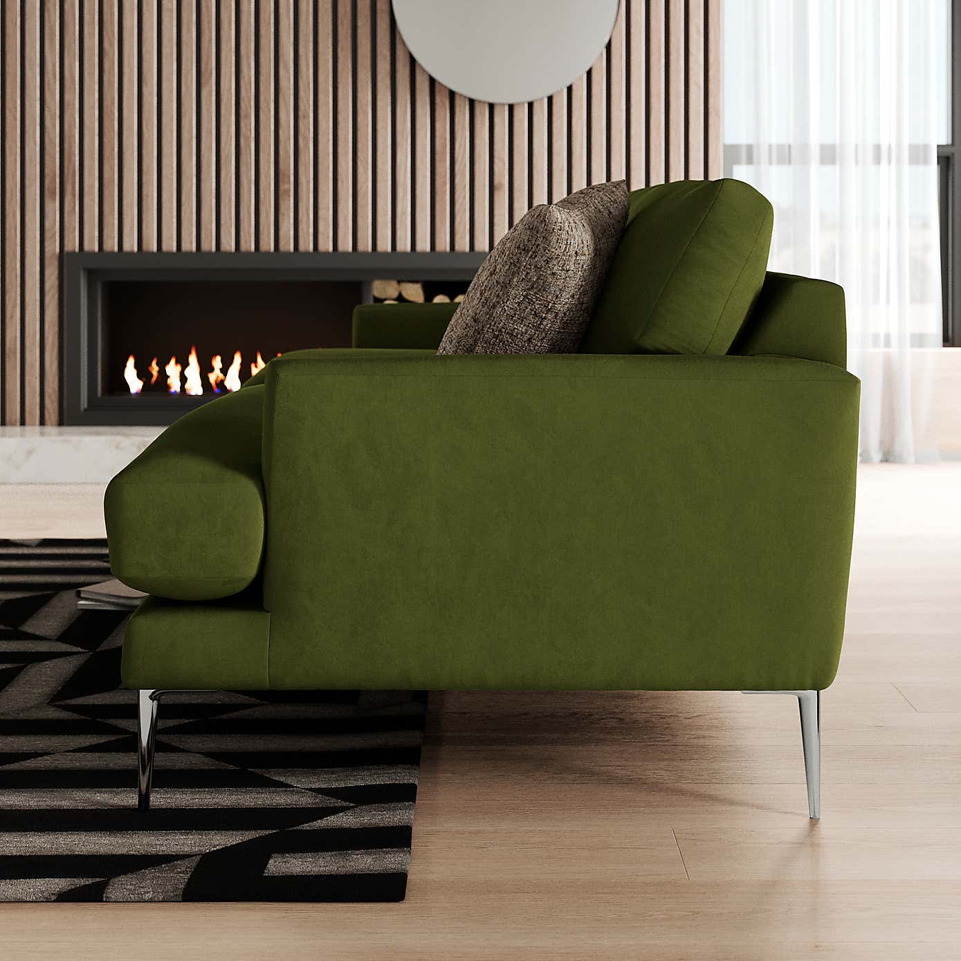 Lawson Matte Plush Velvet 3 Seater Sofa