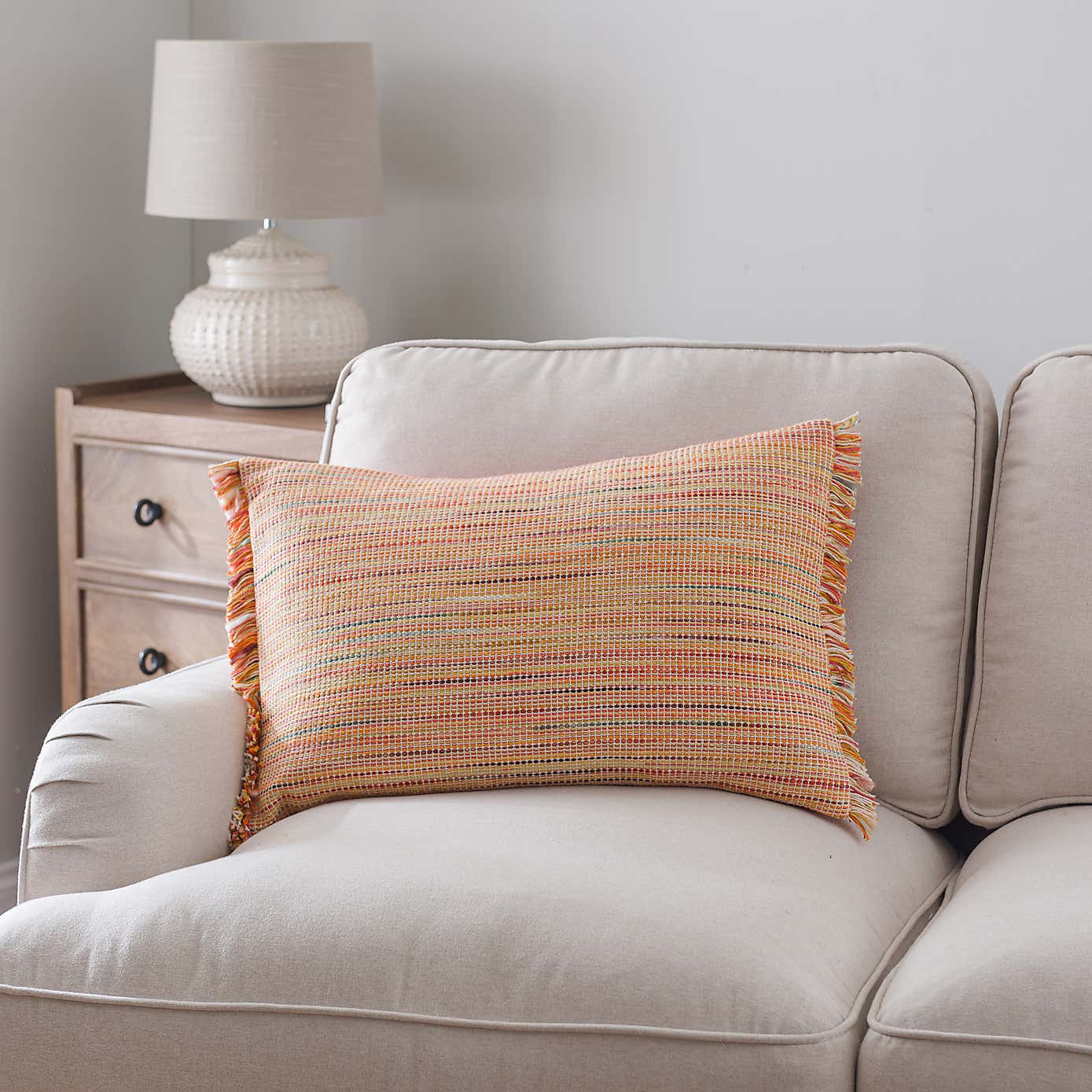 Ava Flat Weave Cotton Rectangle Cushion