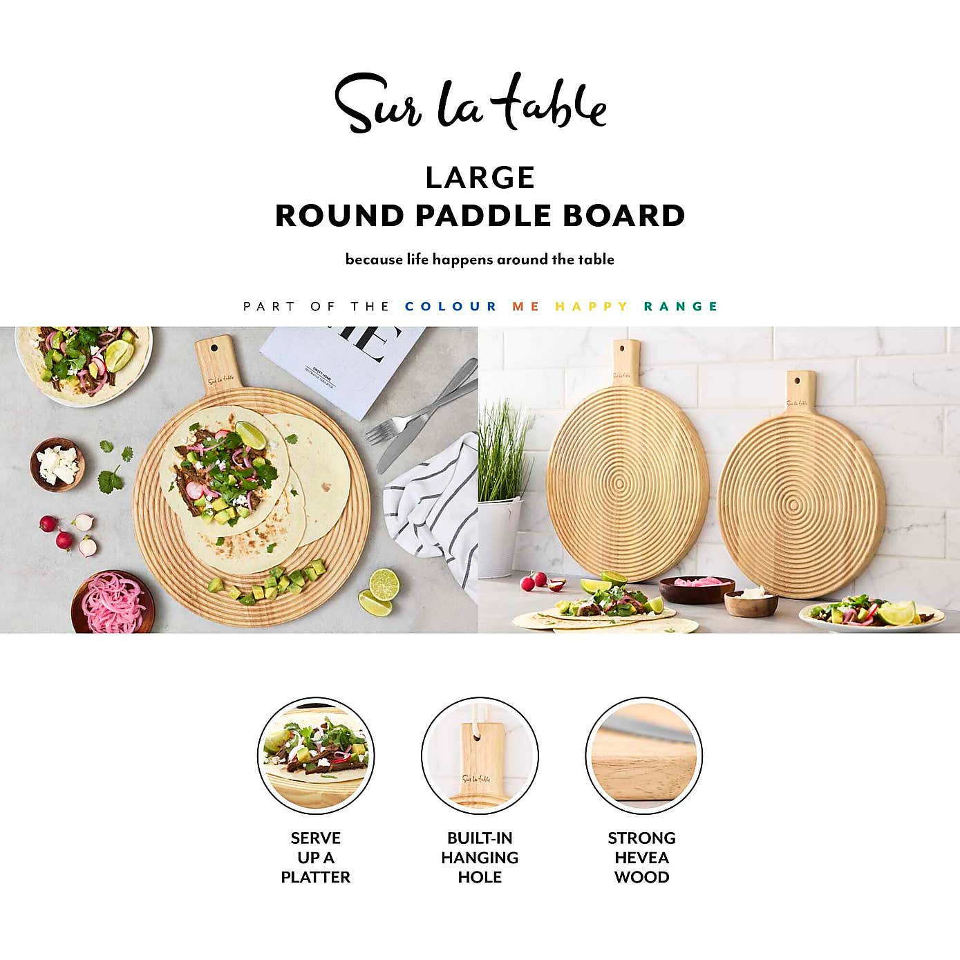 Sur La Table Large Round Paddle Board