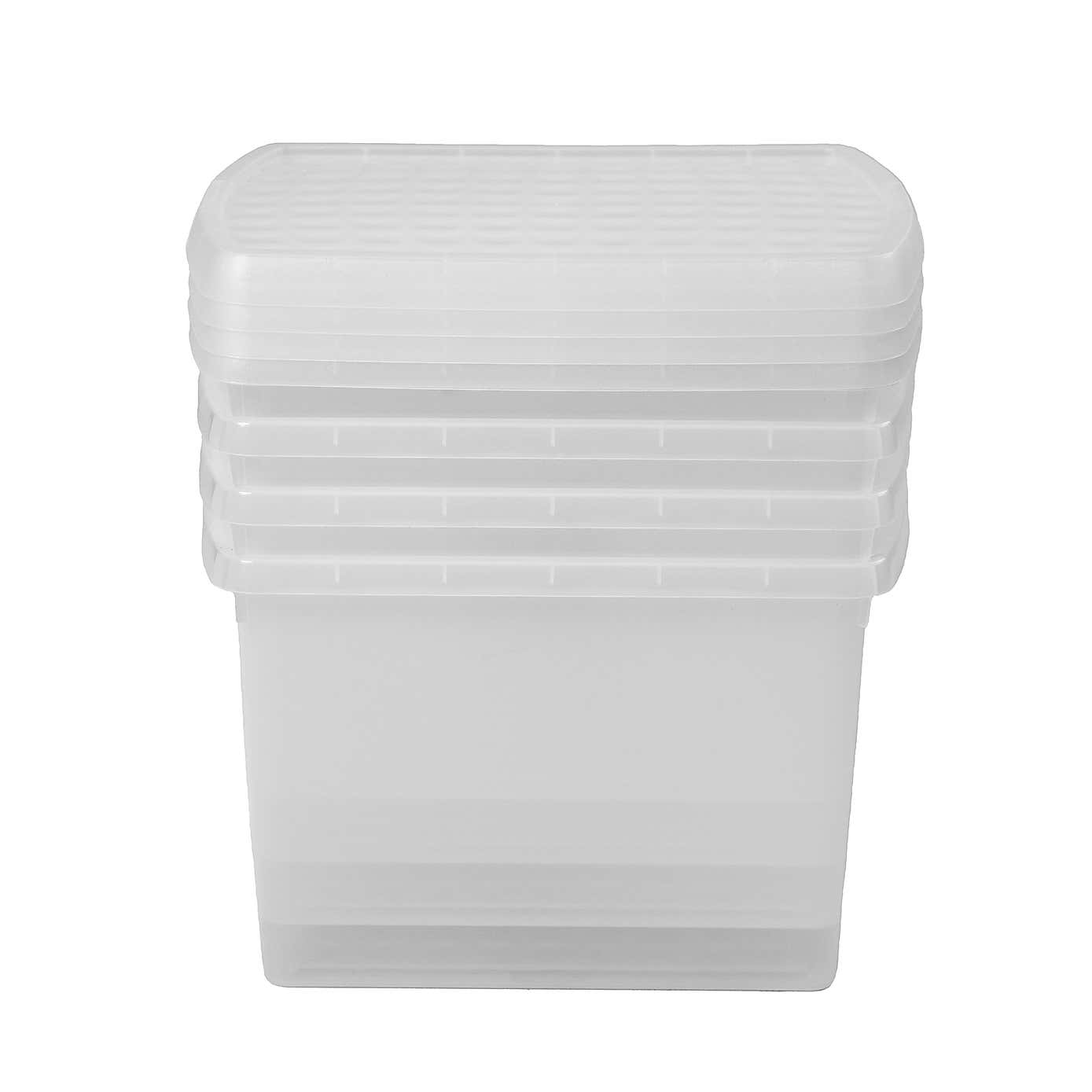 Wham Clip Pack of 4 Rectangle Storage Boxes With Lids