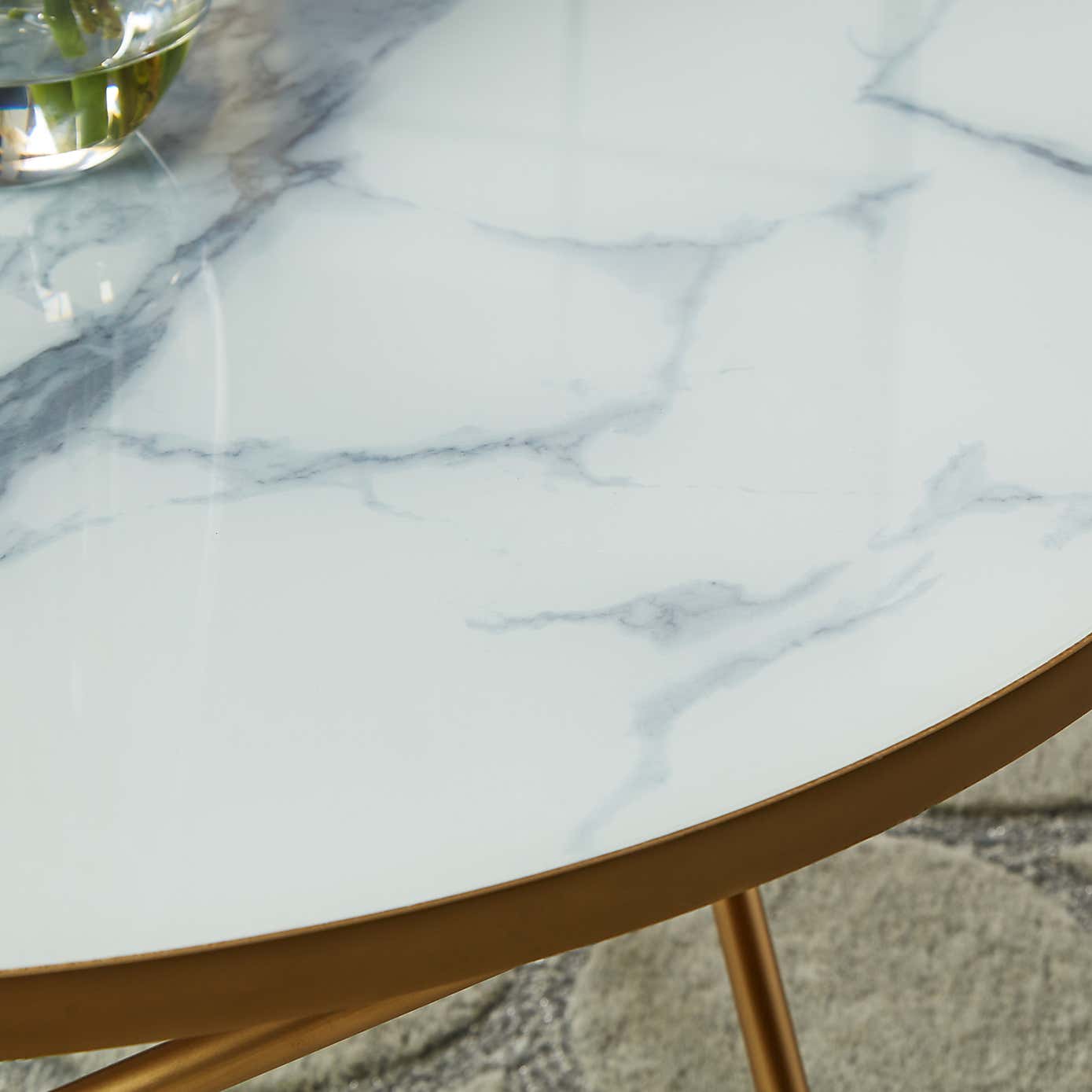 Zoey White Marble Effect Coffee Table