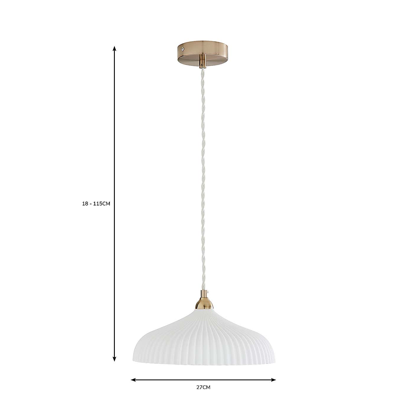 Dorma Ribbed Porcelain 1 Light Ceiling Fittng