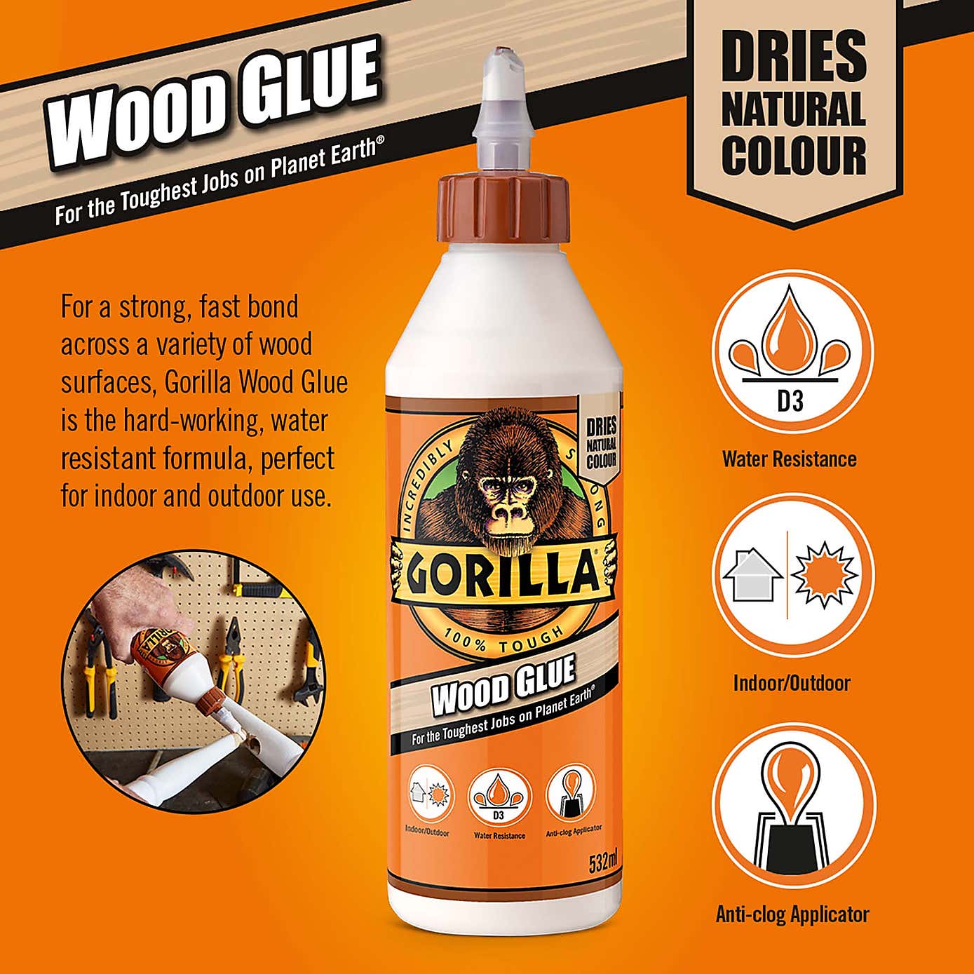 Gorilla 236ml Wood Glue