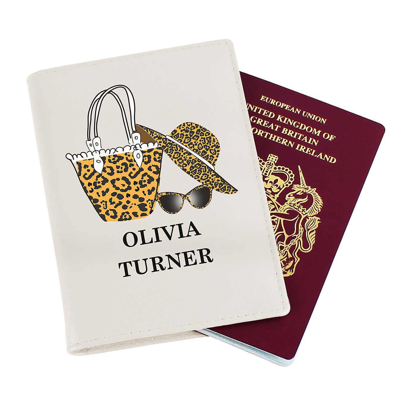 Personalised Leopard Print Passport Holder