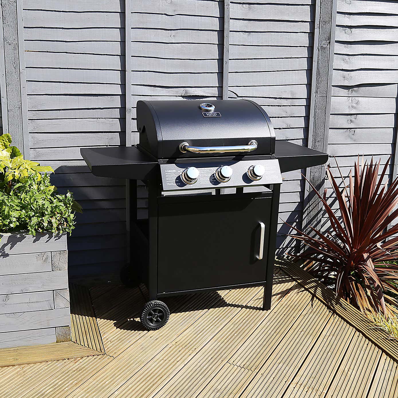 Charles Bentley Steel 3 Burner Gas BBQ