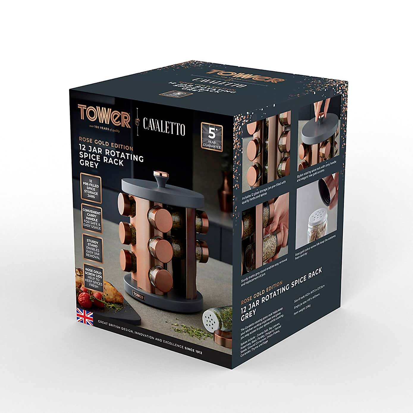 Tower Cavaletto 12 Jar Spice Rack Set