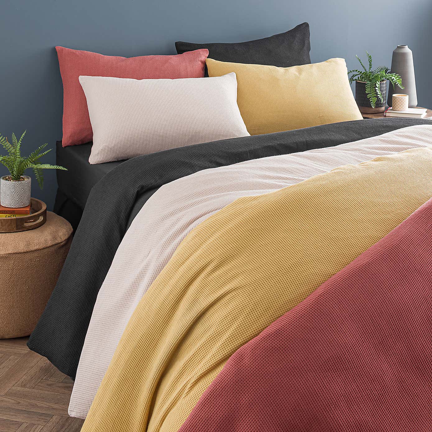 Alston Waffle Duvet Cover and Pillowcase Set