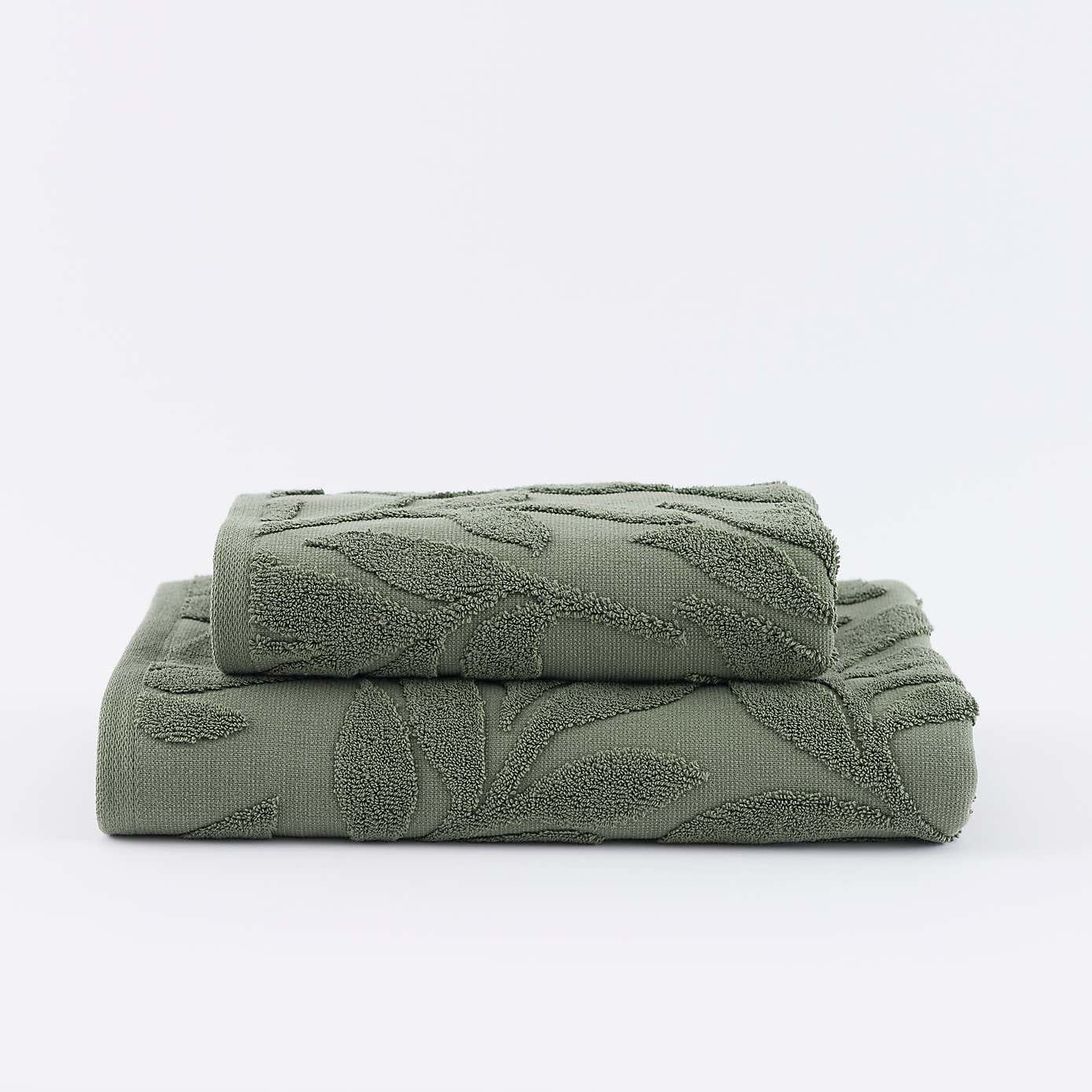 Woodland Leaf Sculptured Cotton Towel