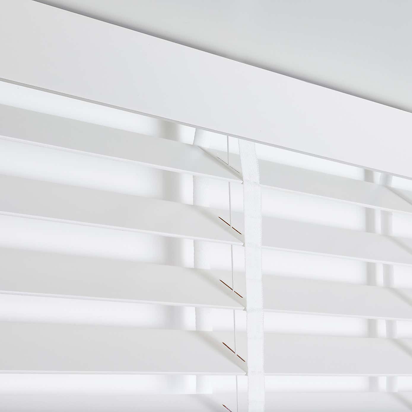 White 63mm Hardwood Shutter Effect Venetian Blind