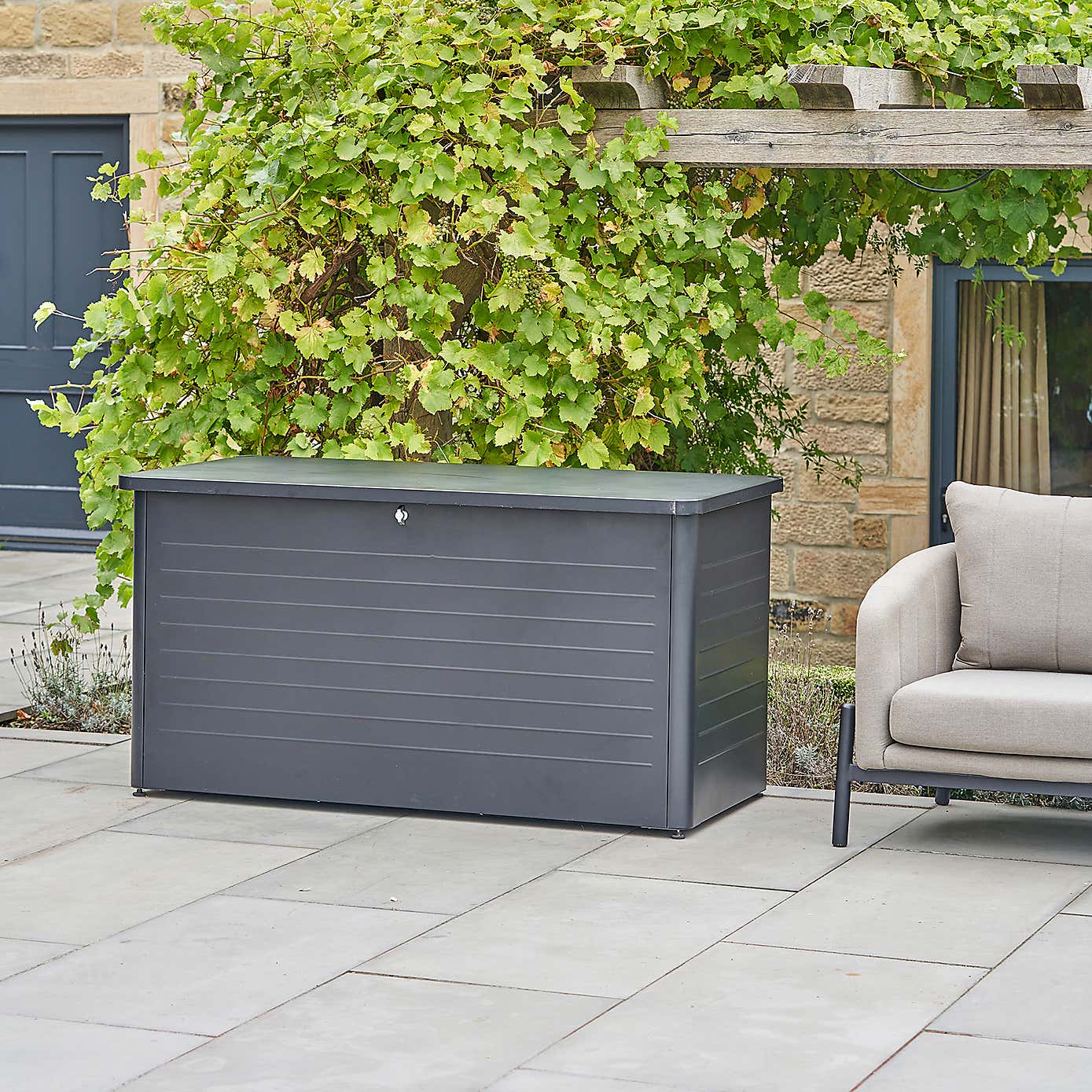 Pacific Lifestyle Rhode Island Large Galvanised Steel Cushion Box