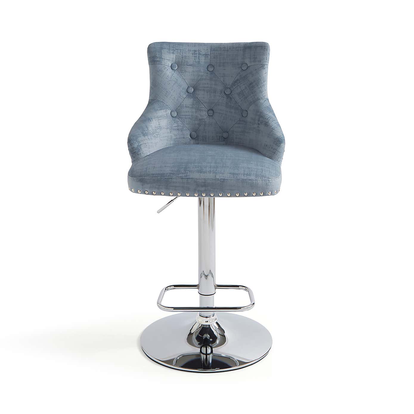 Selena Distressed Velvet Bar Stool