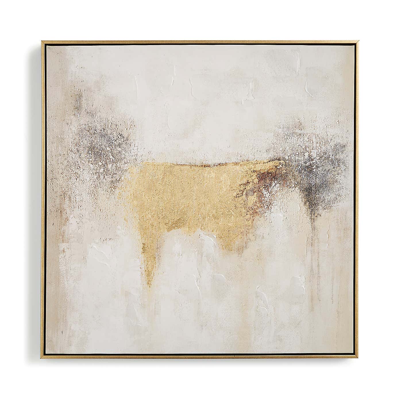 Minimal Luxe Metallic Abstract Framed Canvas