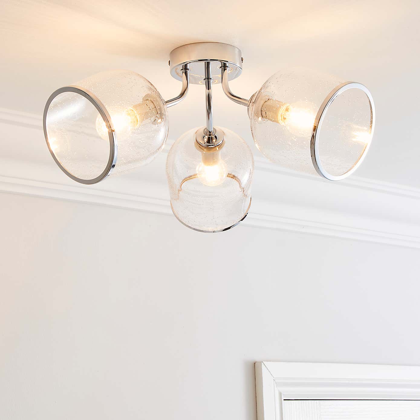 Lenny 3 Light Semi Flush Ceiling Fitting