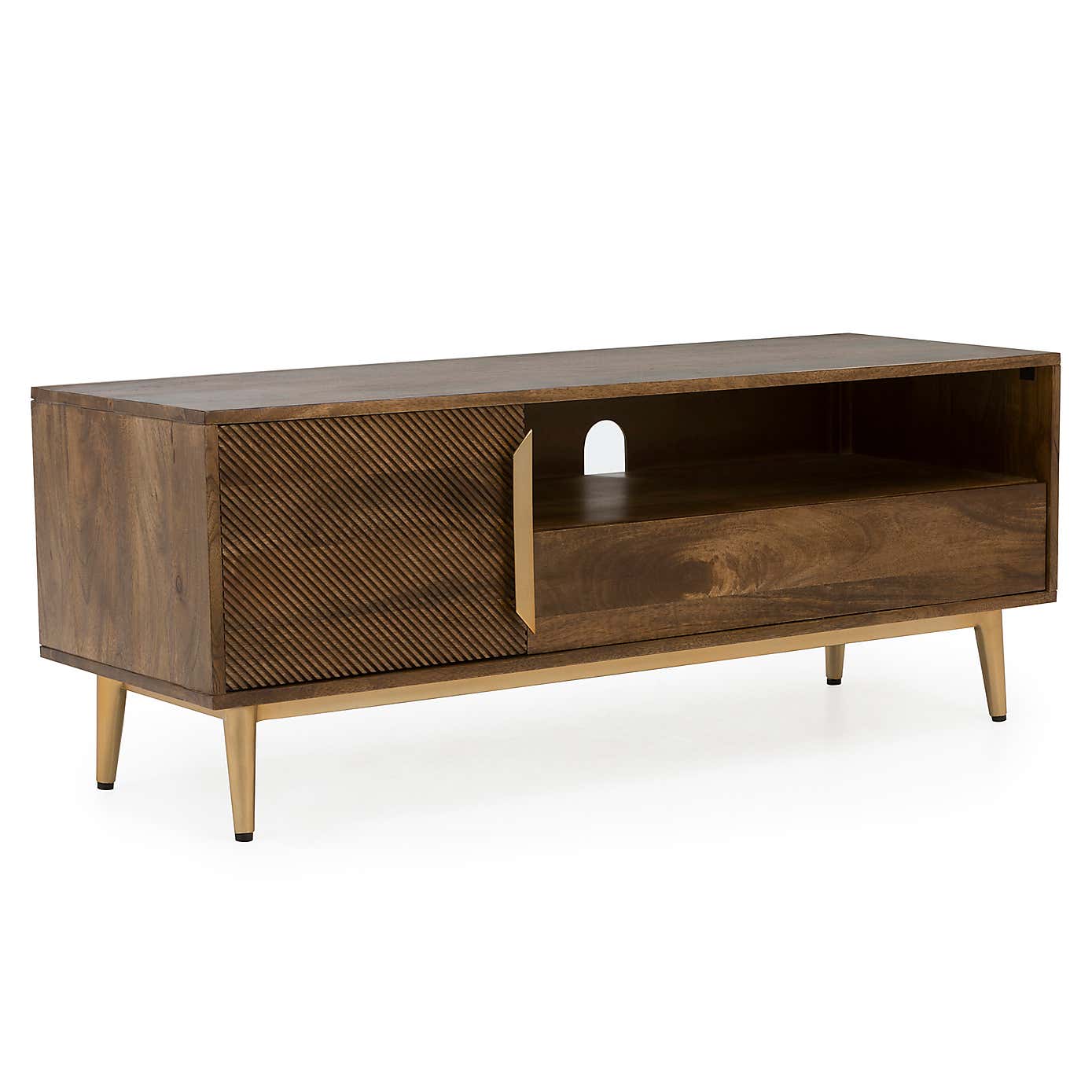 Anya Wide TV Unit, Mango Wood for TVs up to 55"