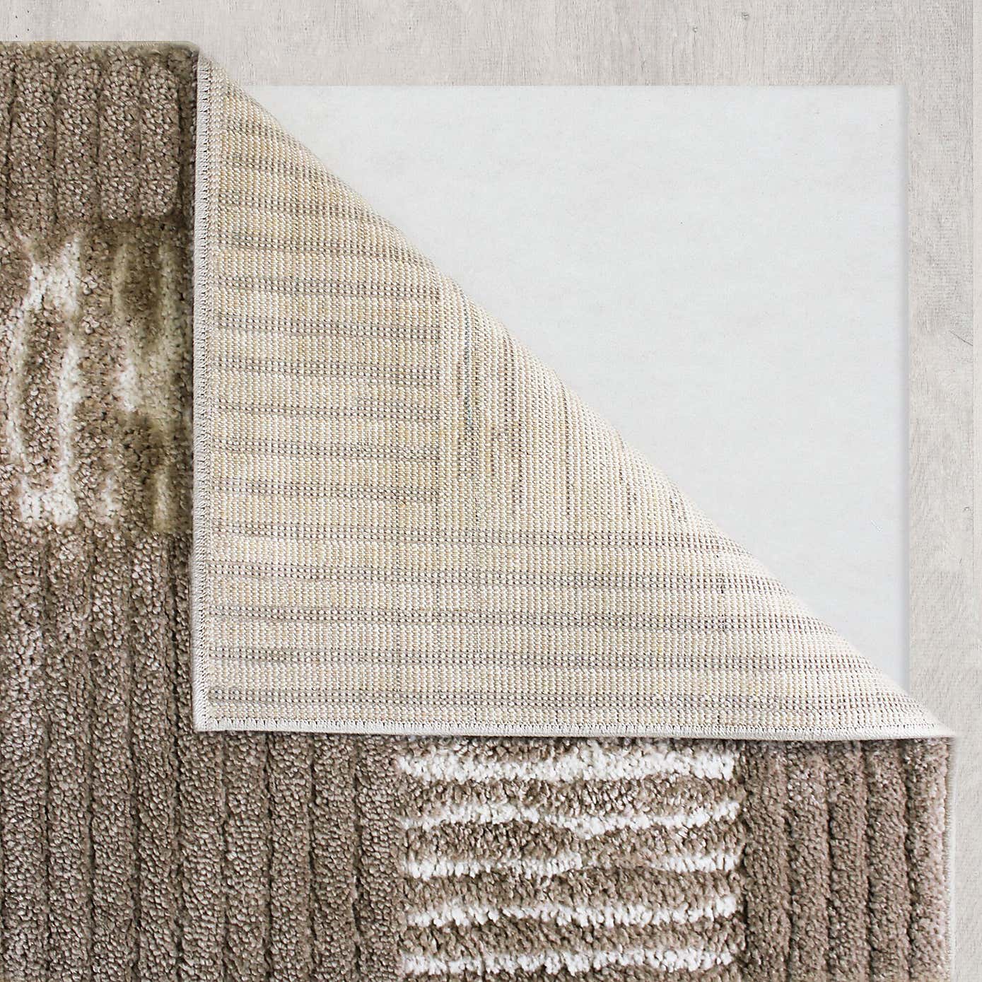 Textured Stripe Border Shaggy Rug