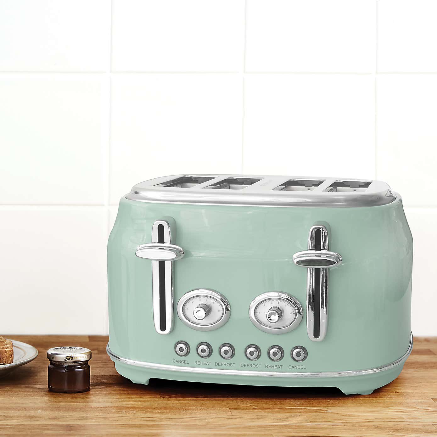 Retro Seafoam 4 Slice Toaster