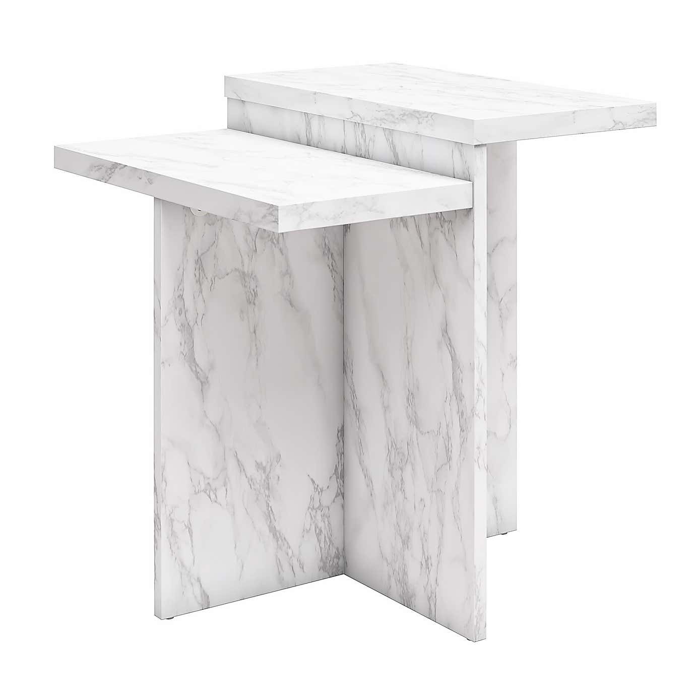 Brielle Side Table, Faux Marble