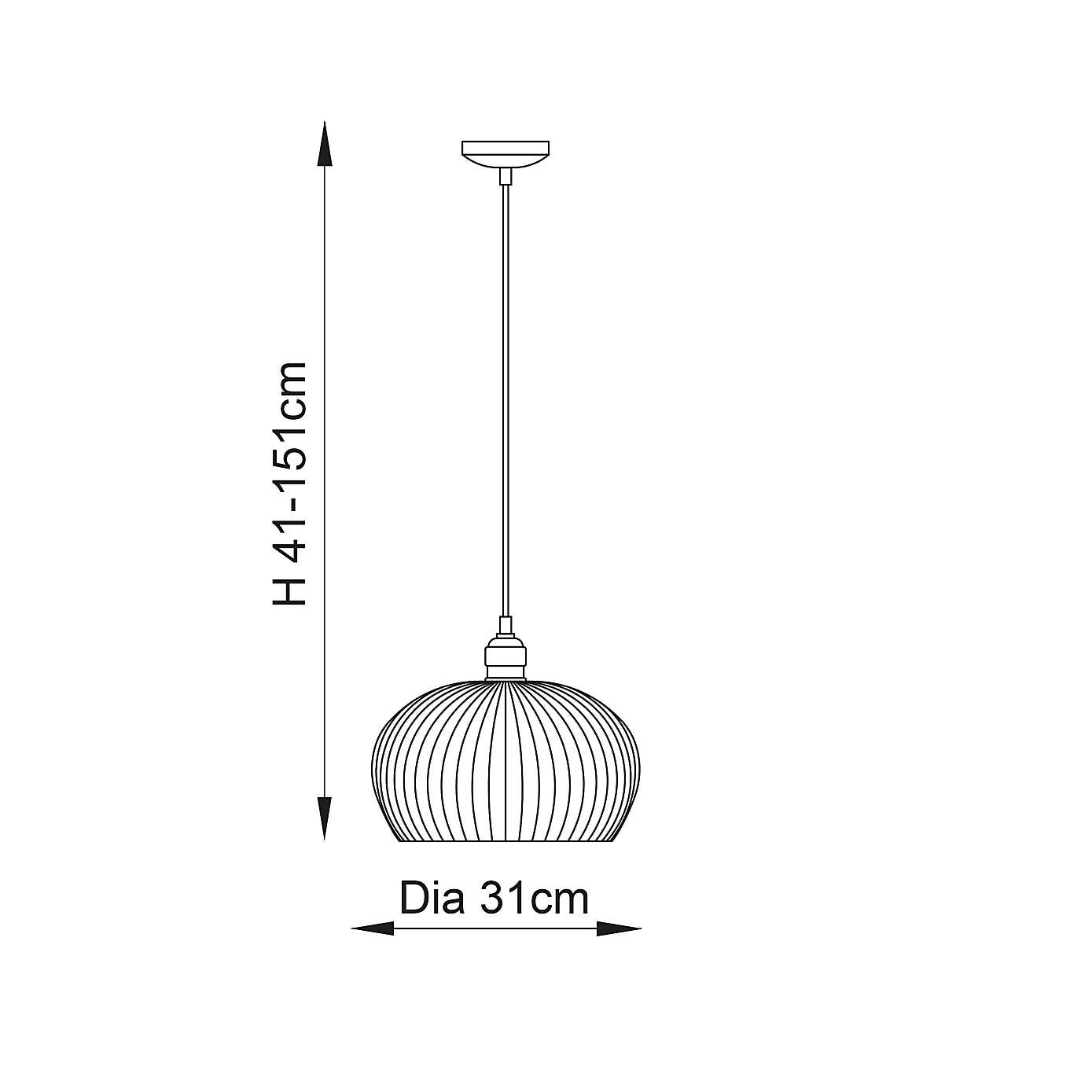 Vogue Sturt Ribbed Adjustable Pendant Light