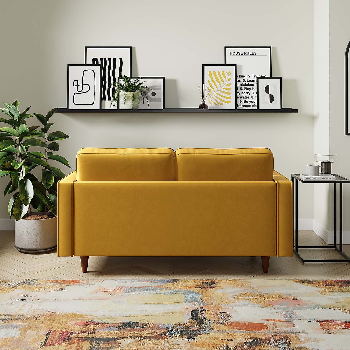Zoe Plain Velvet 2 Seater Sofa