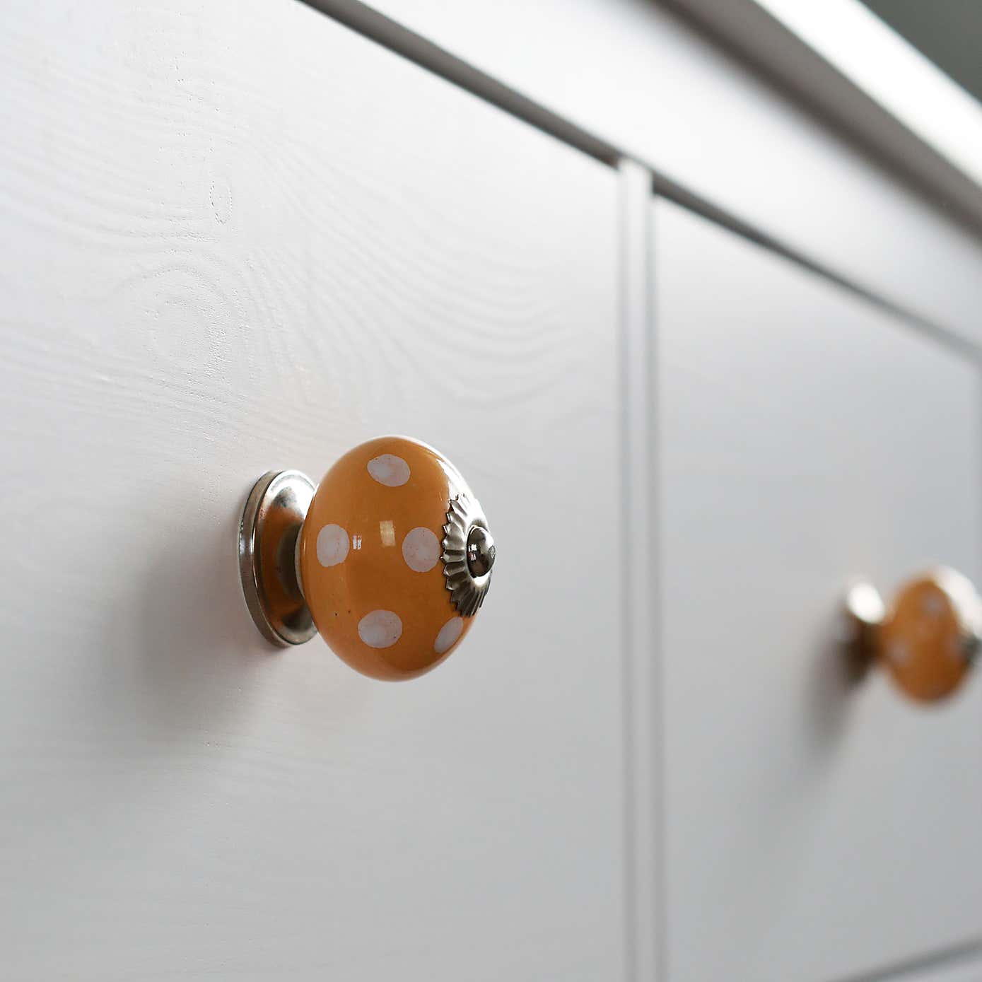 Pack of 6 Nicola Spring Spotted Round Drawer Knobs