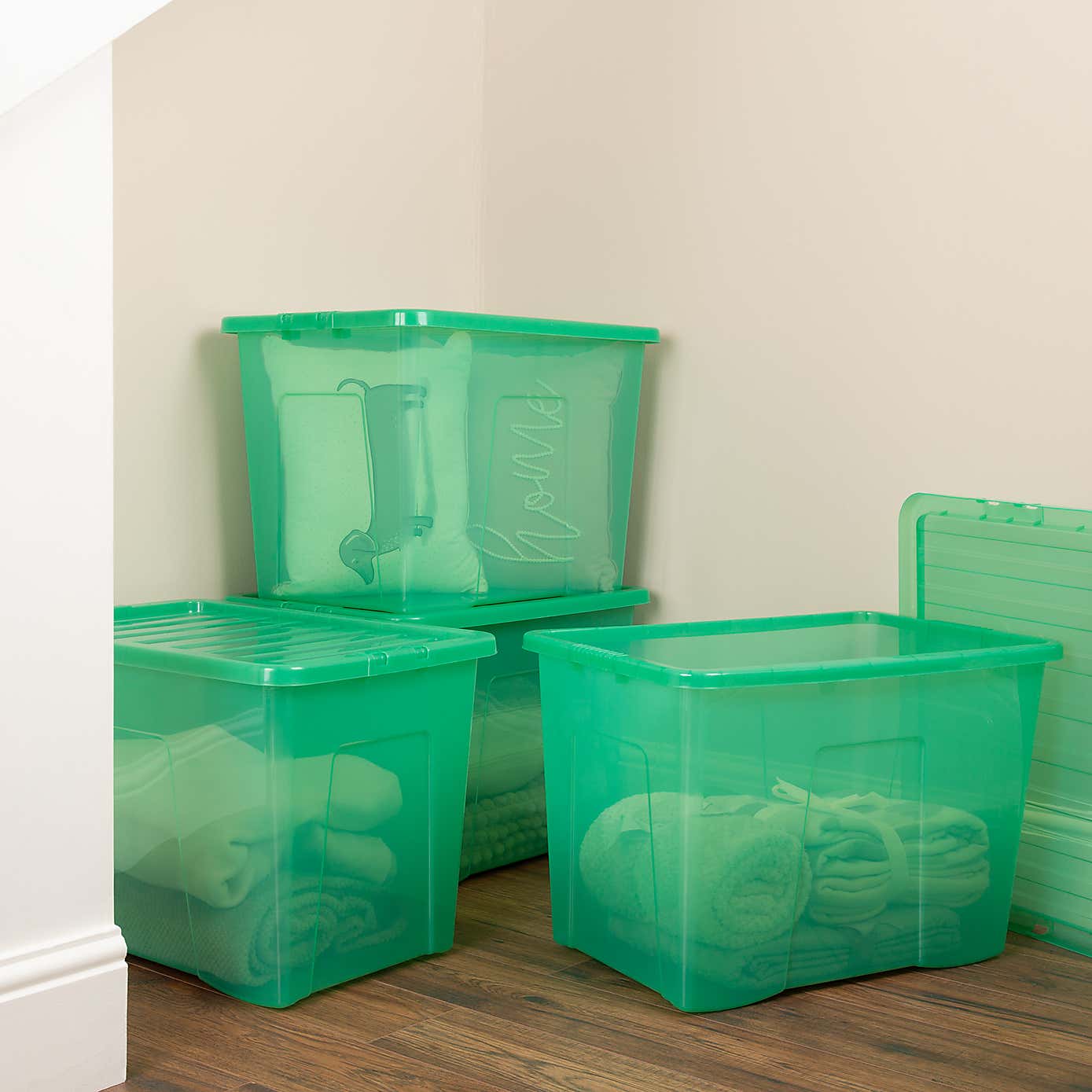 Wham Crystal Set of 4 Storage Boxes & Lids