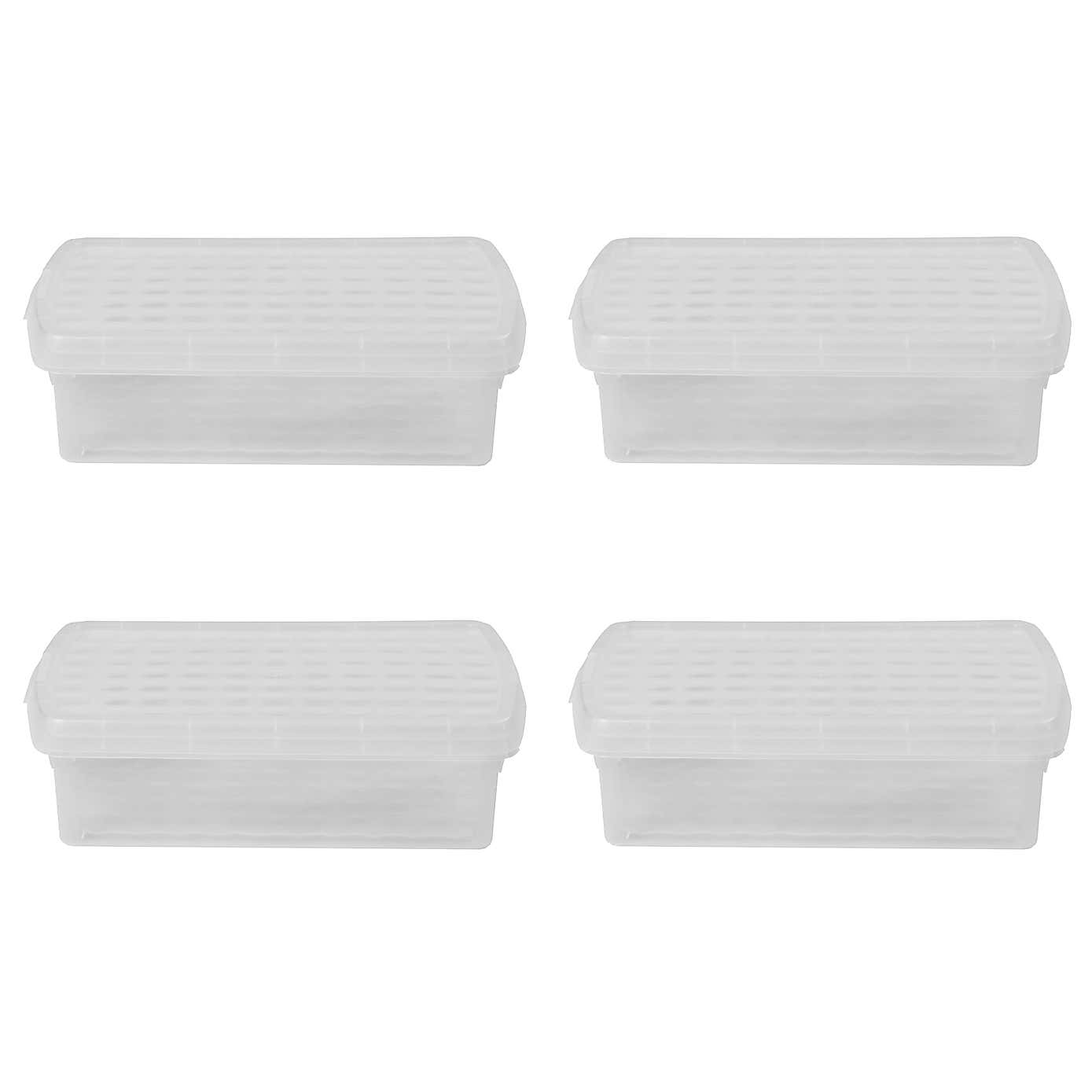 Wham Clip Pack of 4 Rectangle Storage Boxes With Lids