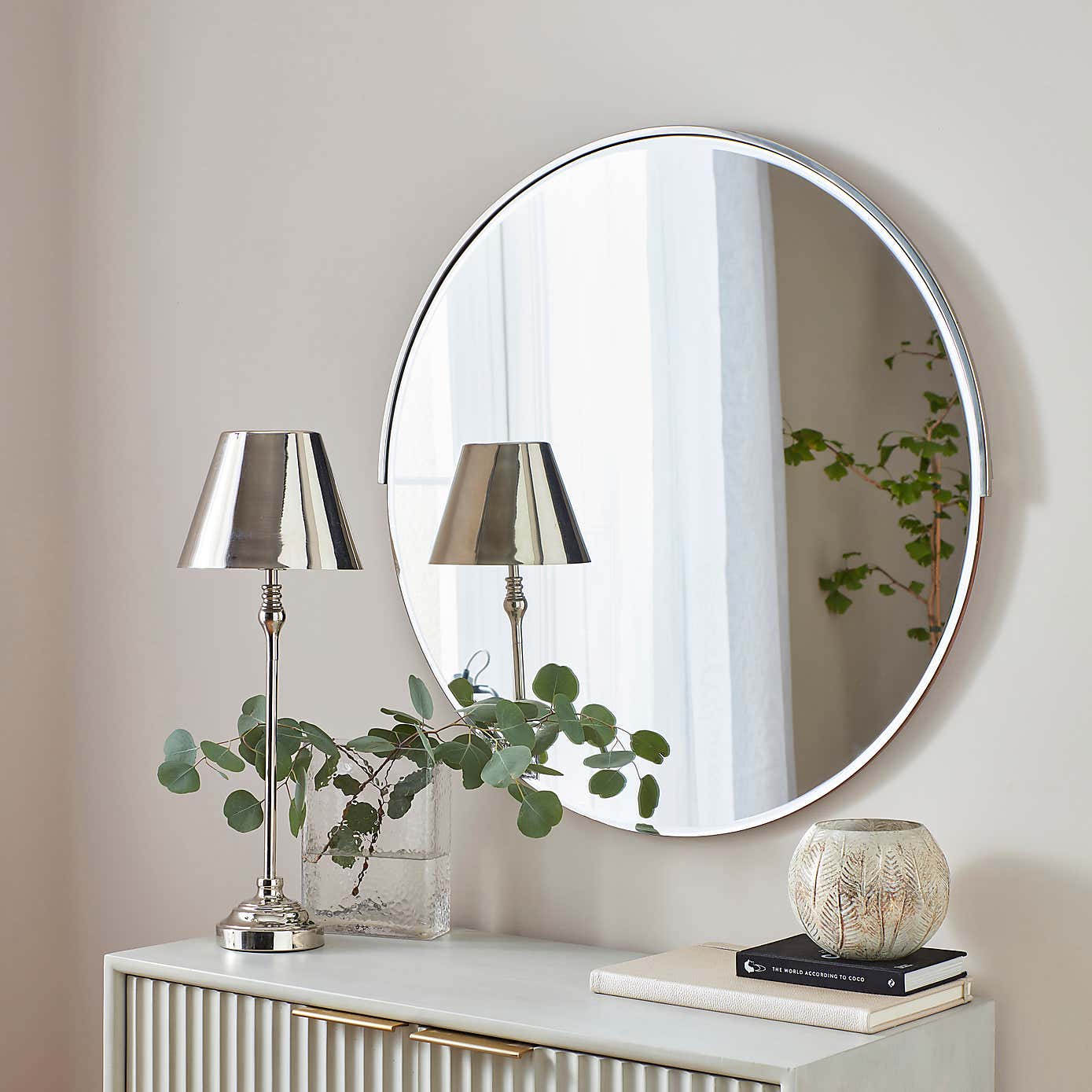 Milan Half Frame Round Wall Mirror