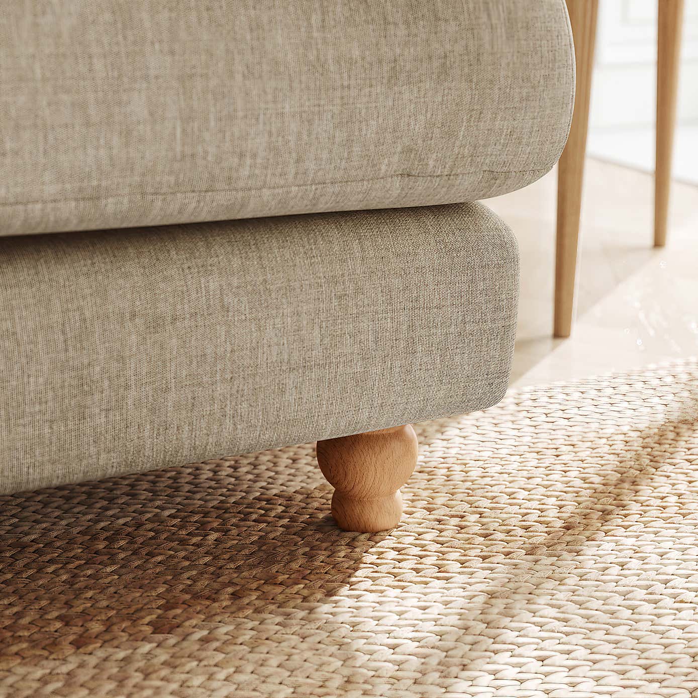 Martha Slub Faux Linen 4 Seater Sofa