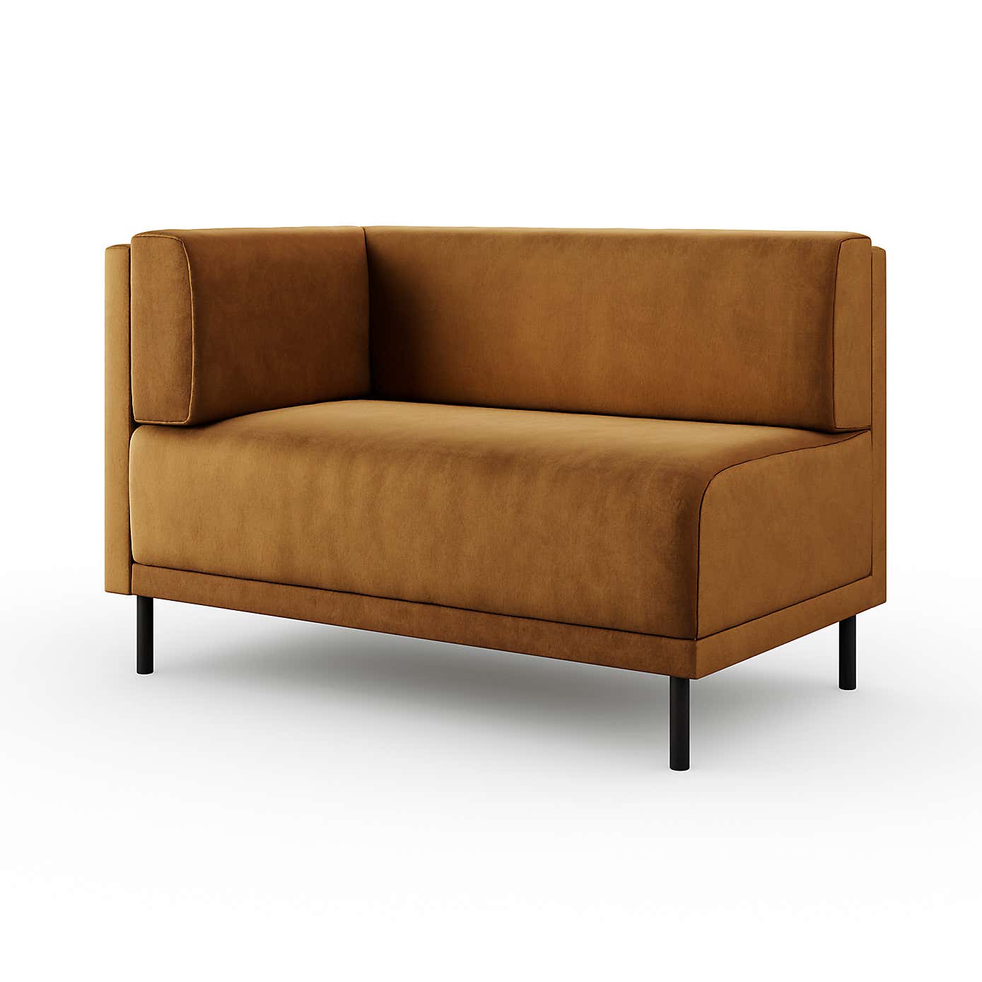 Mae Corner Dining Bench, Matte Plush Velvet