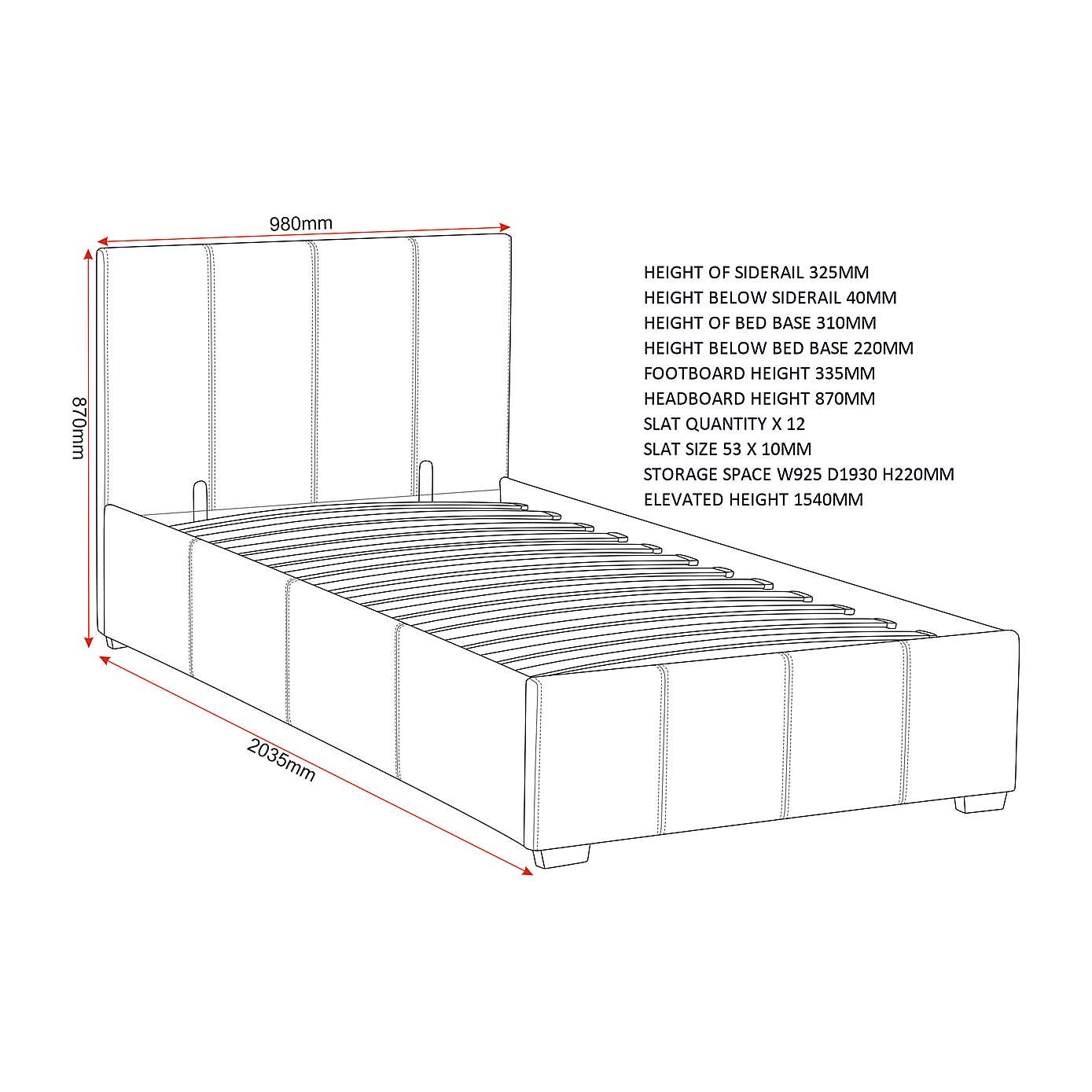 Waverley Linen Ottoman Bedstead - Grey