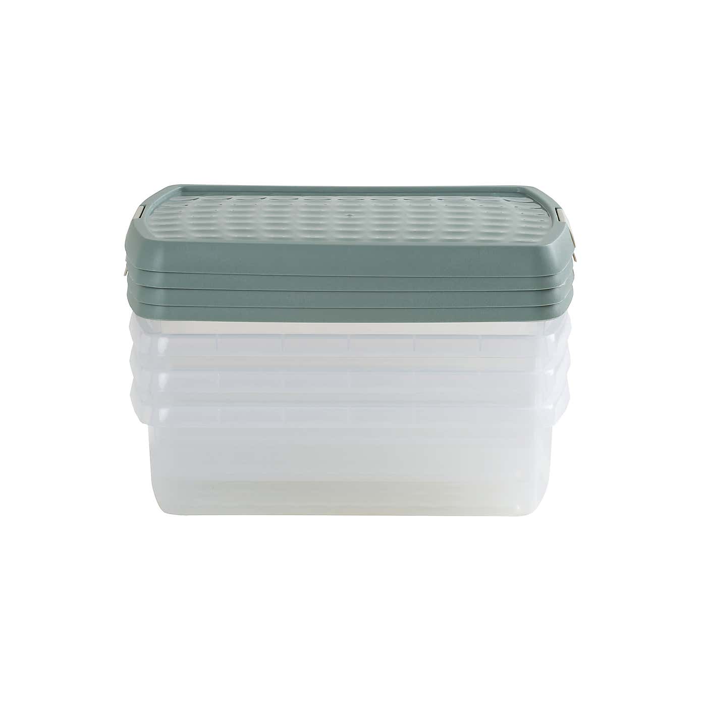 Wham Clip Pack of 4 Rectangle Storage Boxes With Lids
