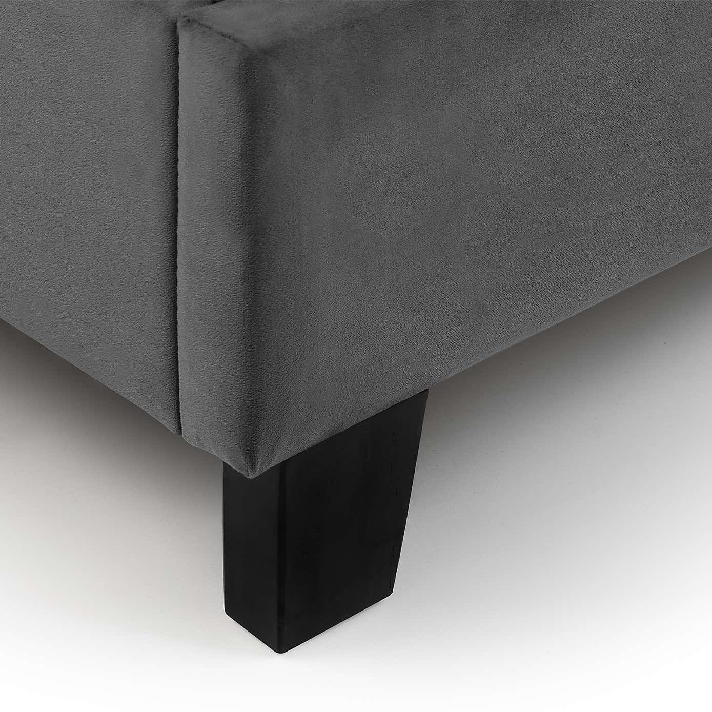 Rosa Velvet Bed In A Box, Grey