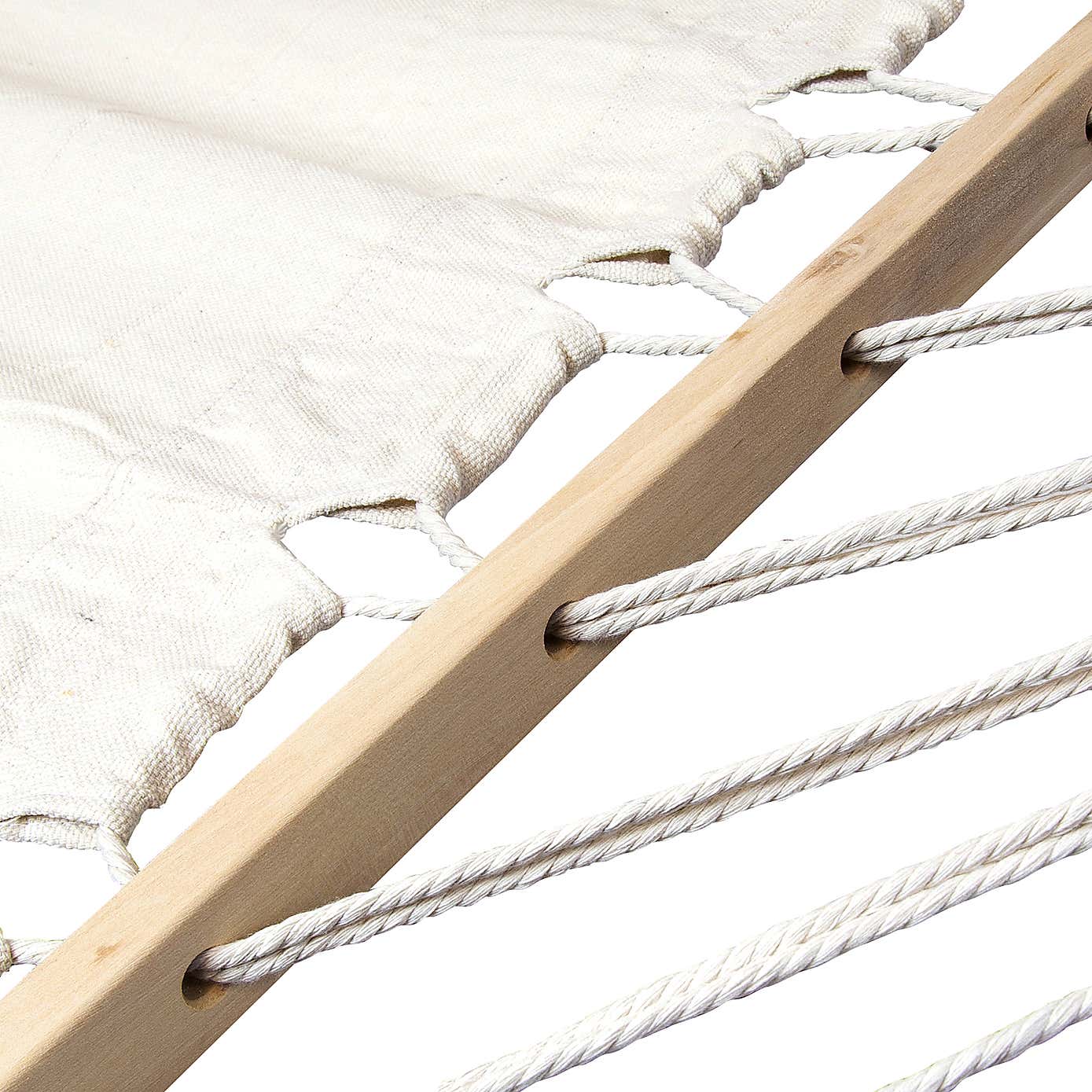 Wooden Hammock With Arc Stand Cream Canvas