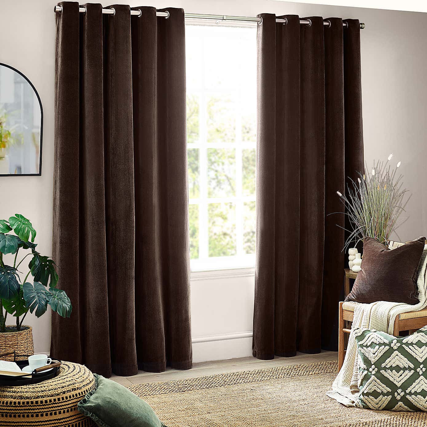 Yard Heavy Chenille Eyelet Curtains